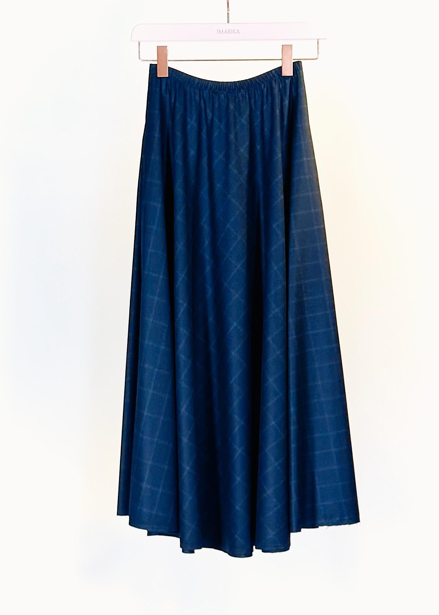 Gonna ampia G900QUADRI BLU BARBARA TANI