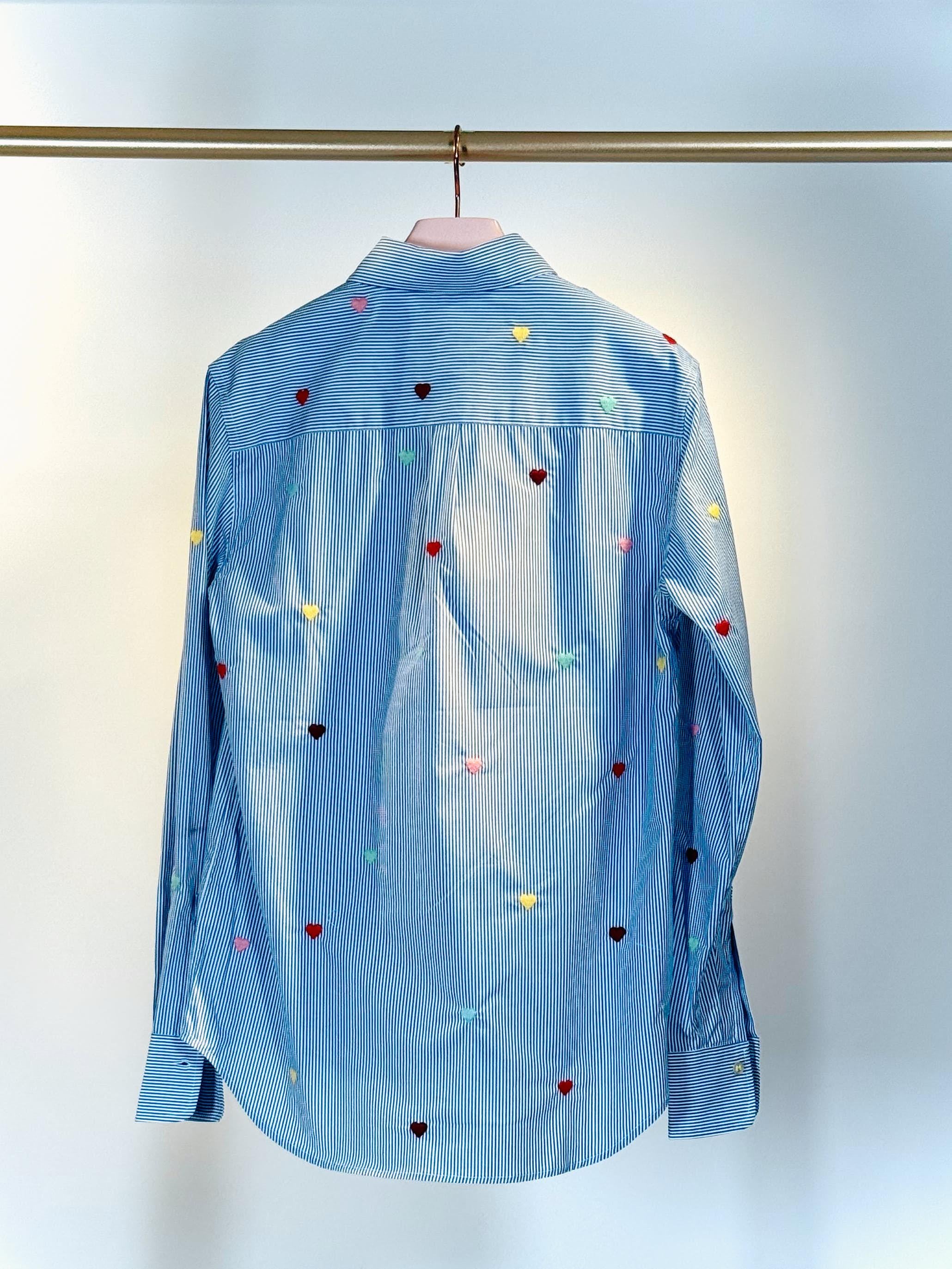 Camicia con ricami SHT003ARIGHE CUORI MIRA MIKATI