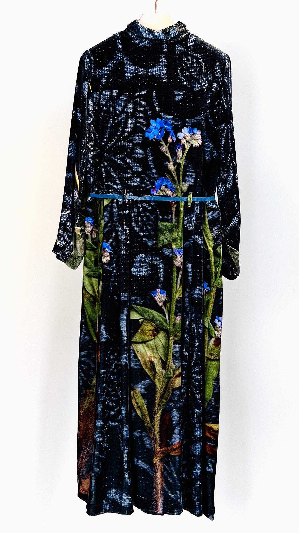 Abito velluto D301EDERA MULTI BLU Colomba leddi