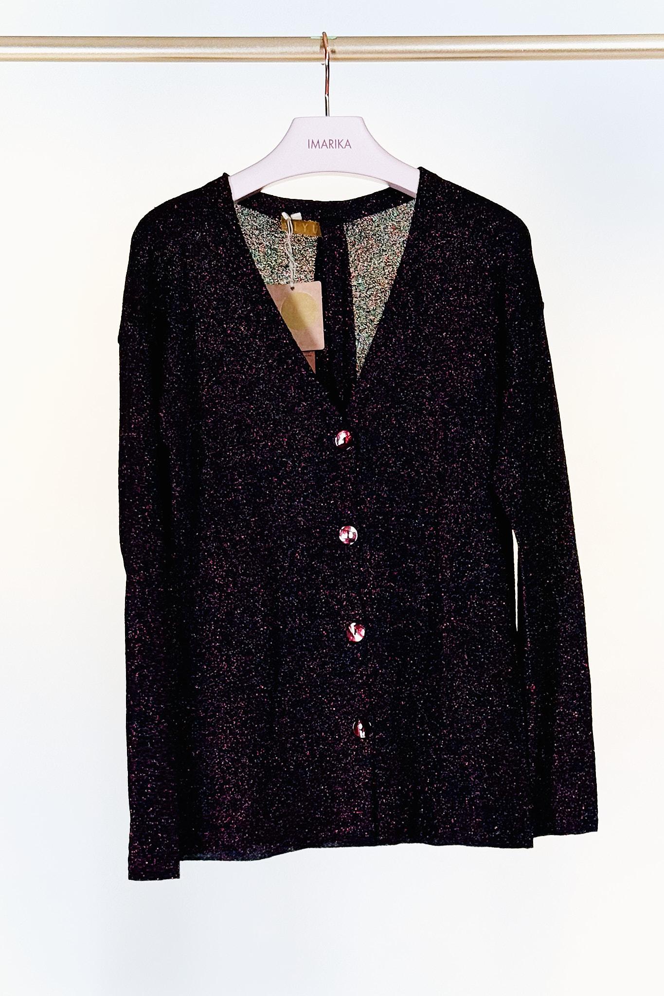 Cardigan lurex KLUJO 1324LAME BURGUNDY siyu