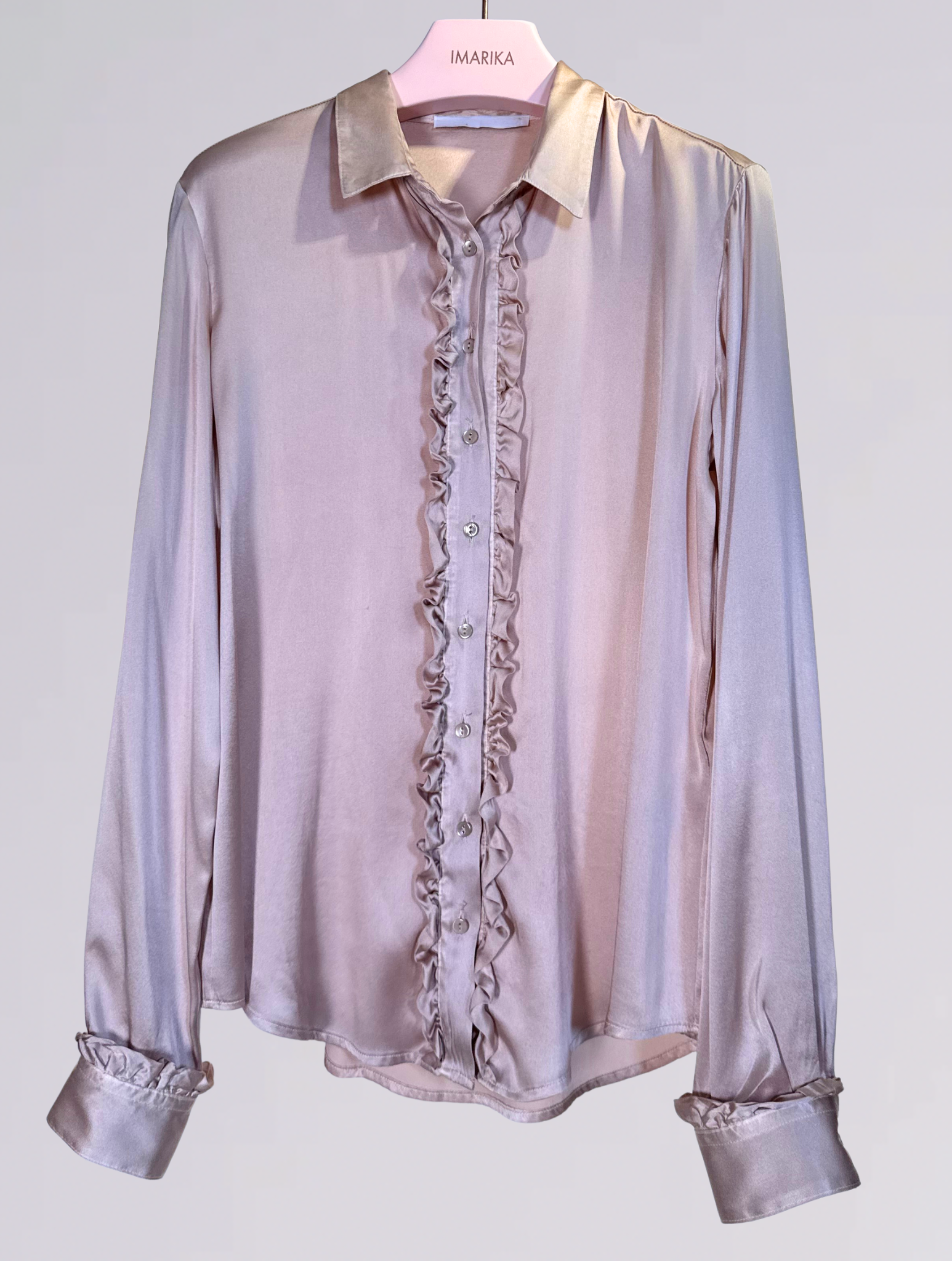 Camicia di seta beige