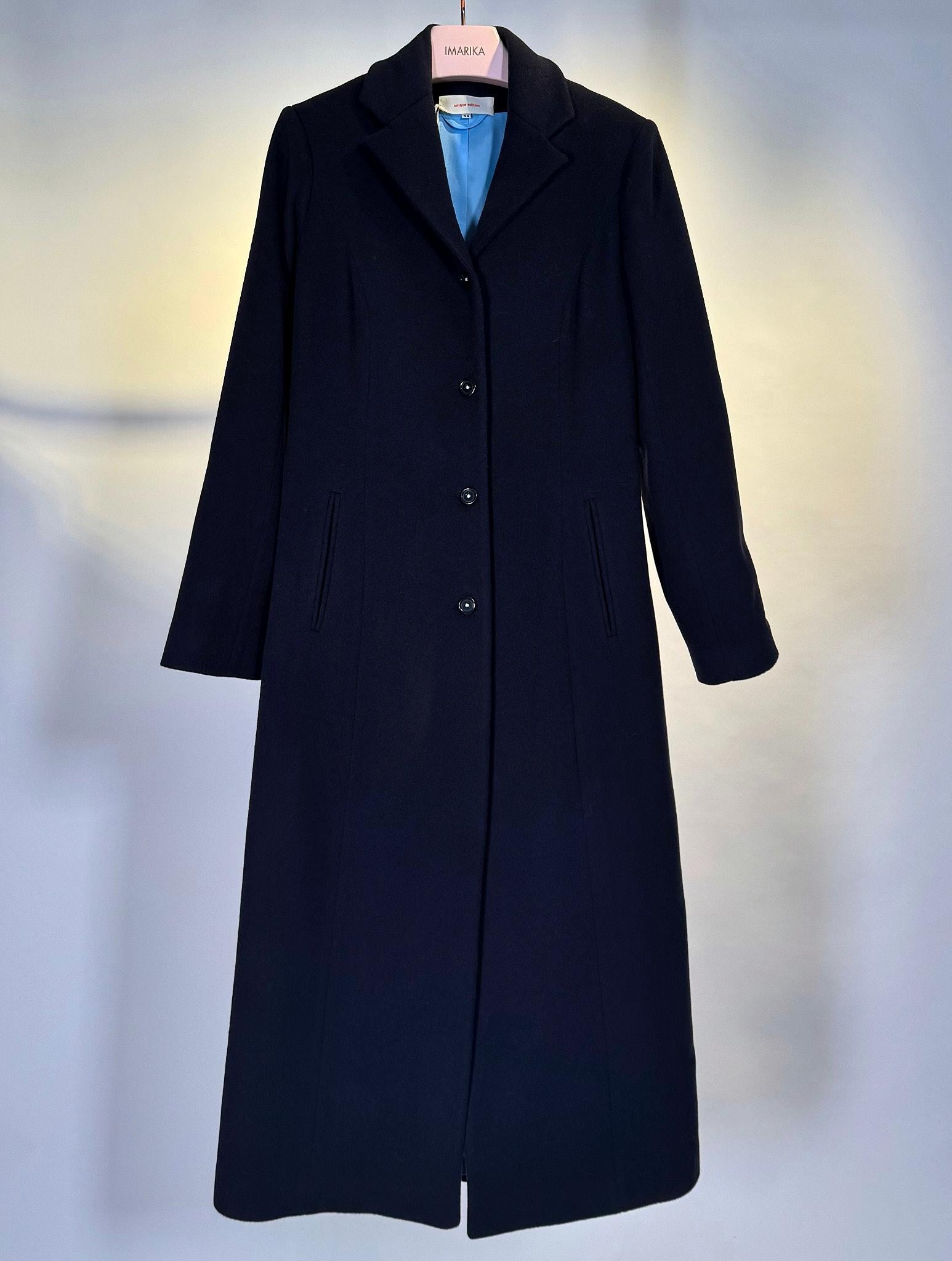 Cappotto monopetto in lana blu BOSTONBLU Unique edition