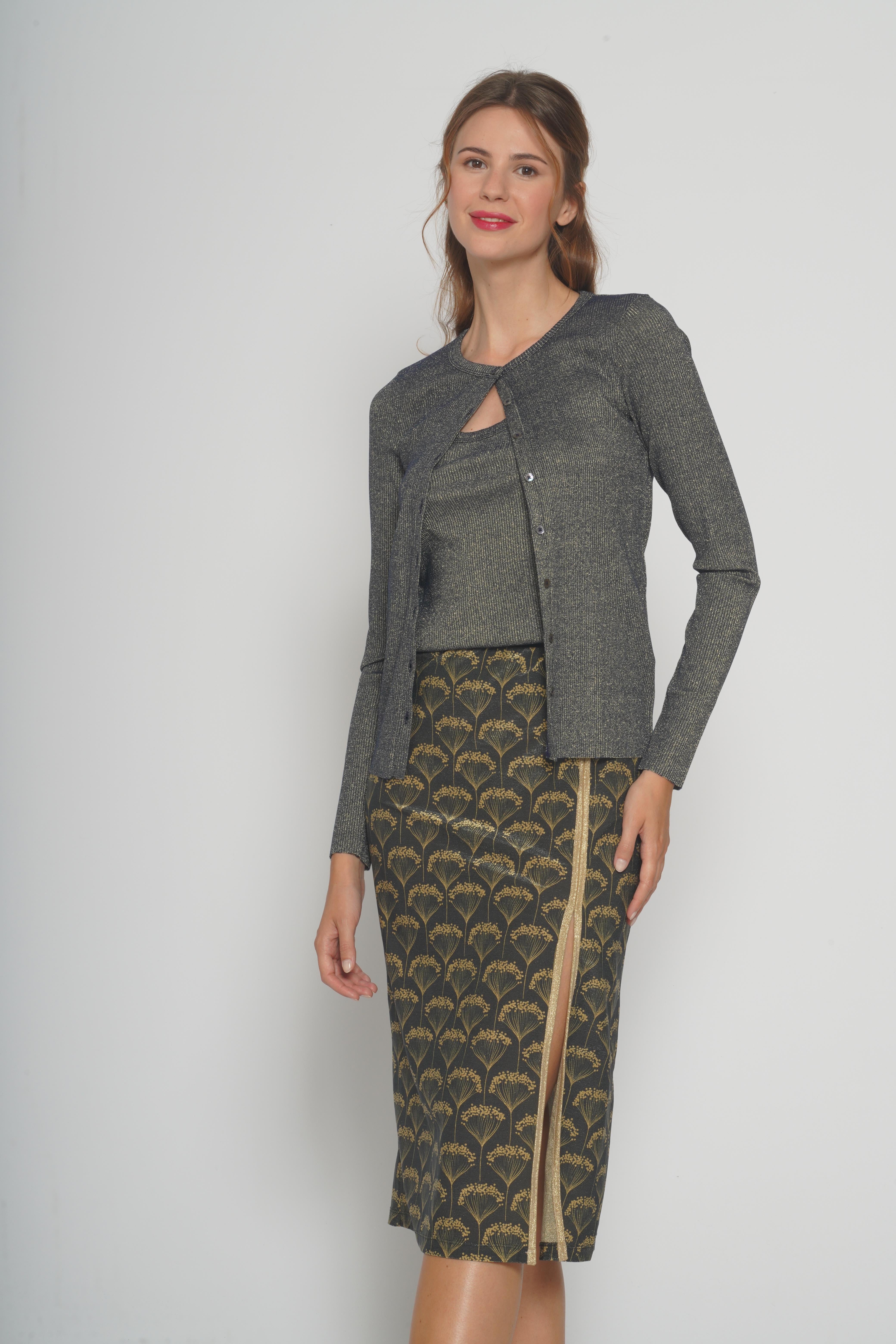 Cardigan in lurex blu