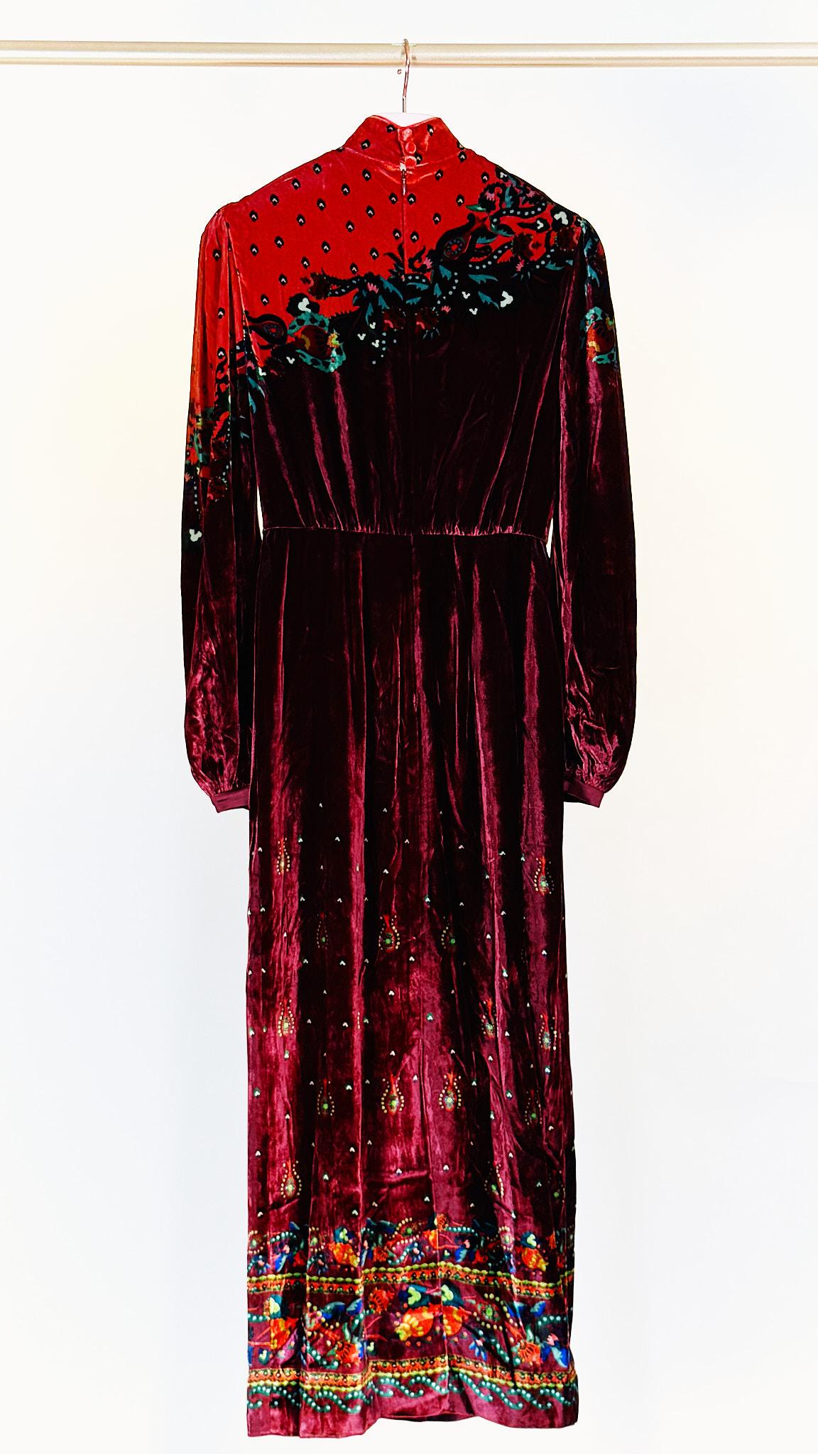 Abito in velluto DOMINO 10298VVELLUTO BORDEAUX saloni