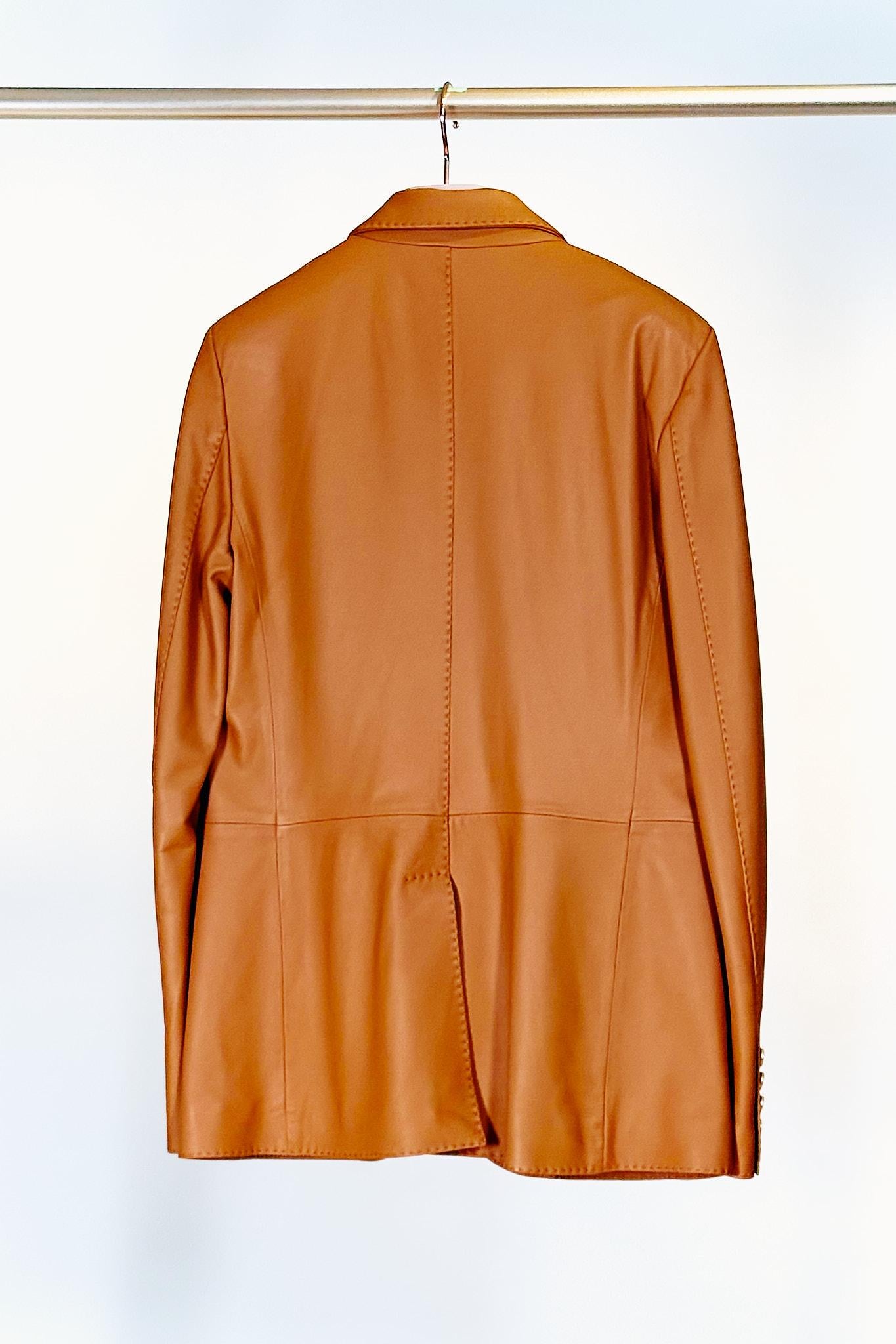 Blazer di pelle SOPHIEPELLE COGNAC Tagliatore