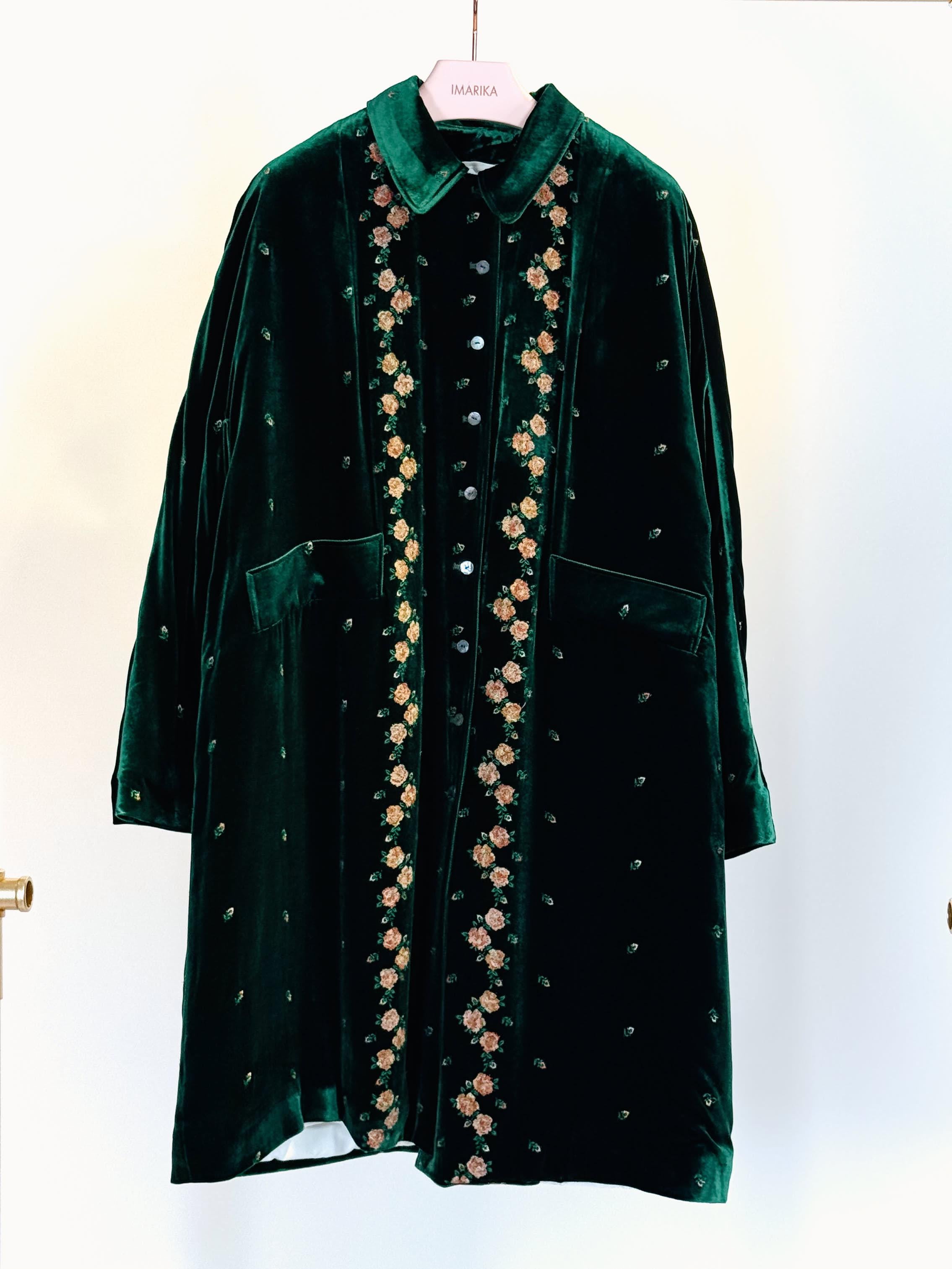 Cappotto in velluto JACKIEL021A GREEN MININA