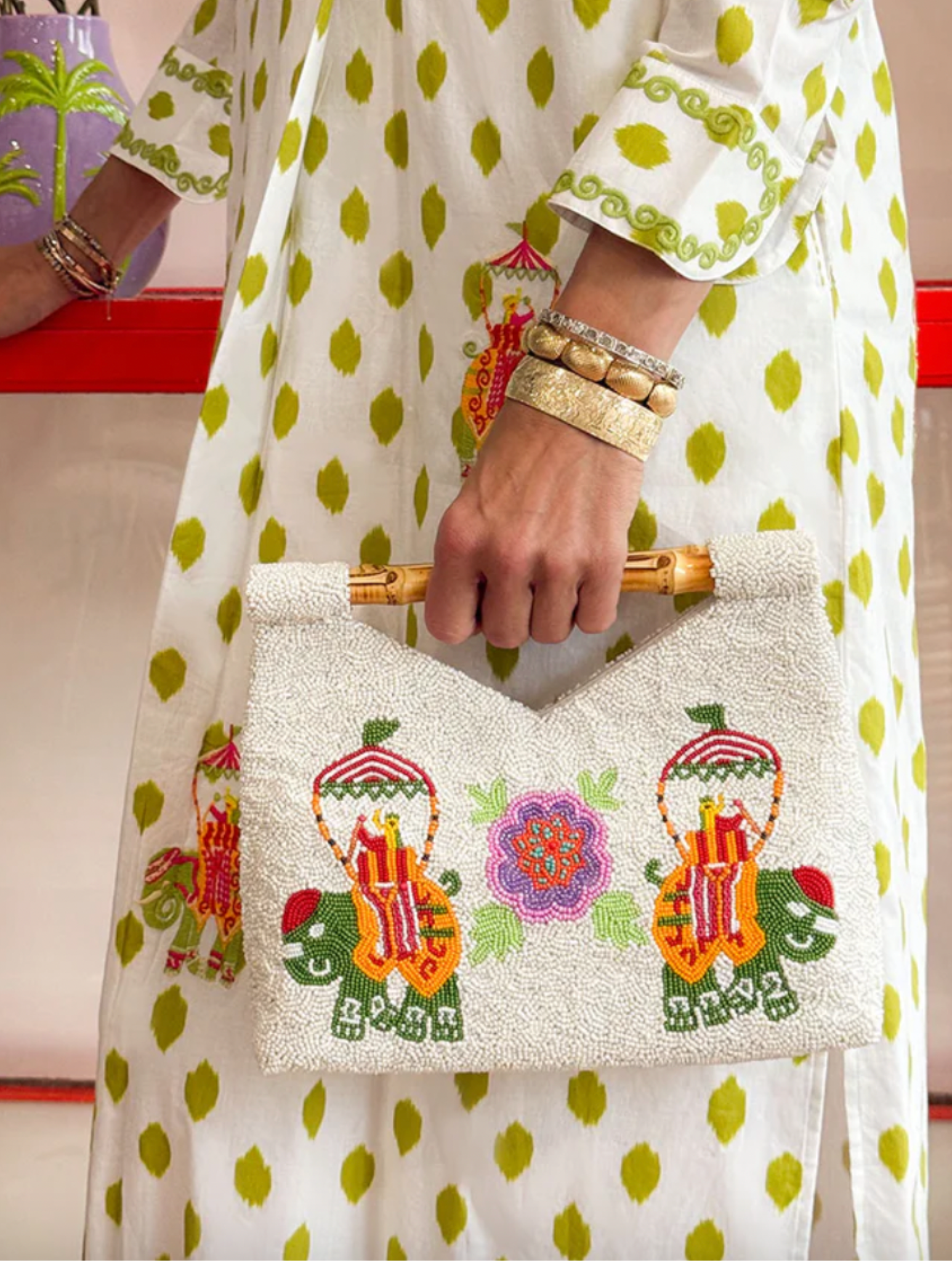 Borsa bamboo elefante verde