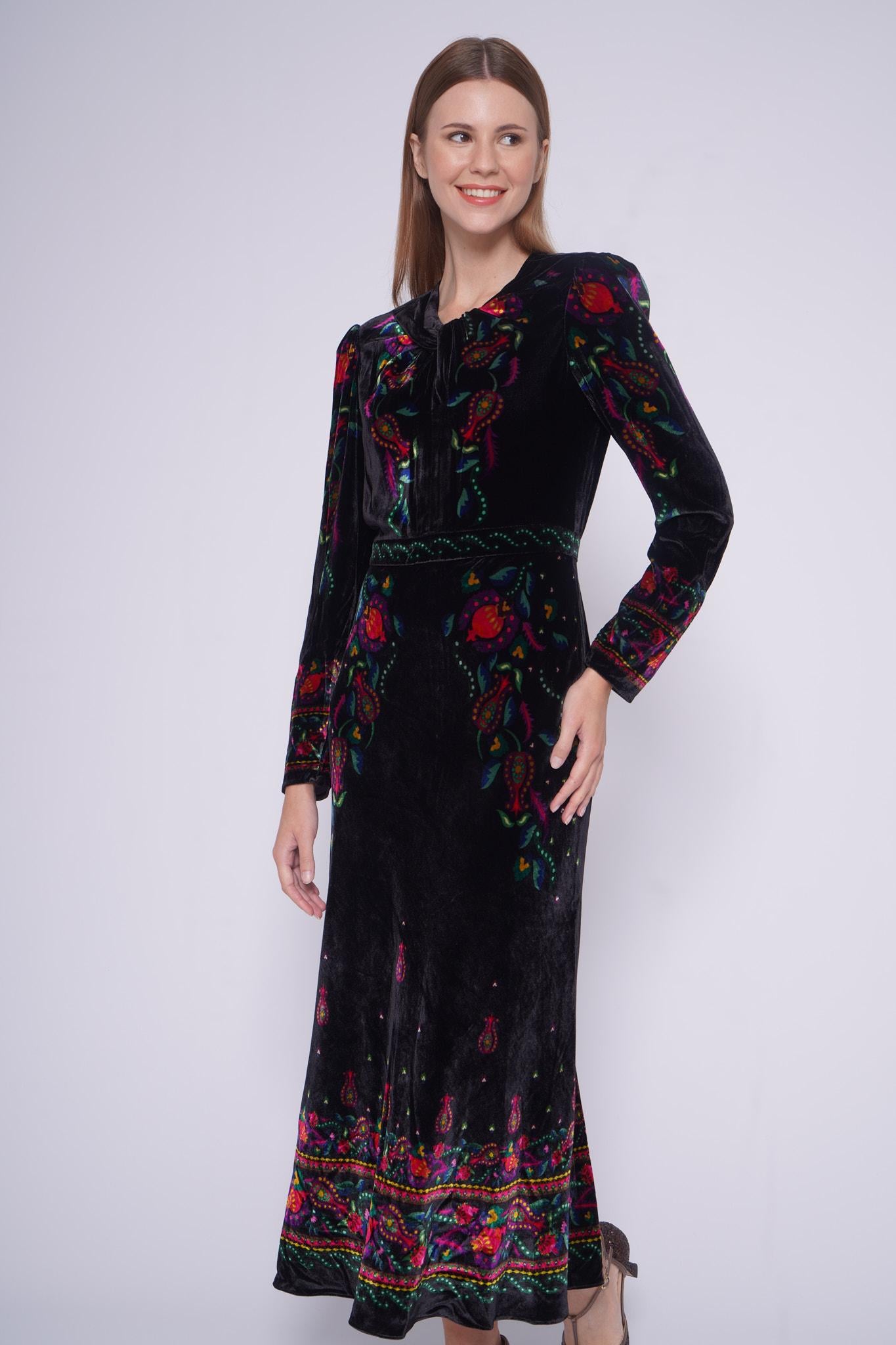 Abito in velluto CLAUDIAVELLUTO NERO saloni