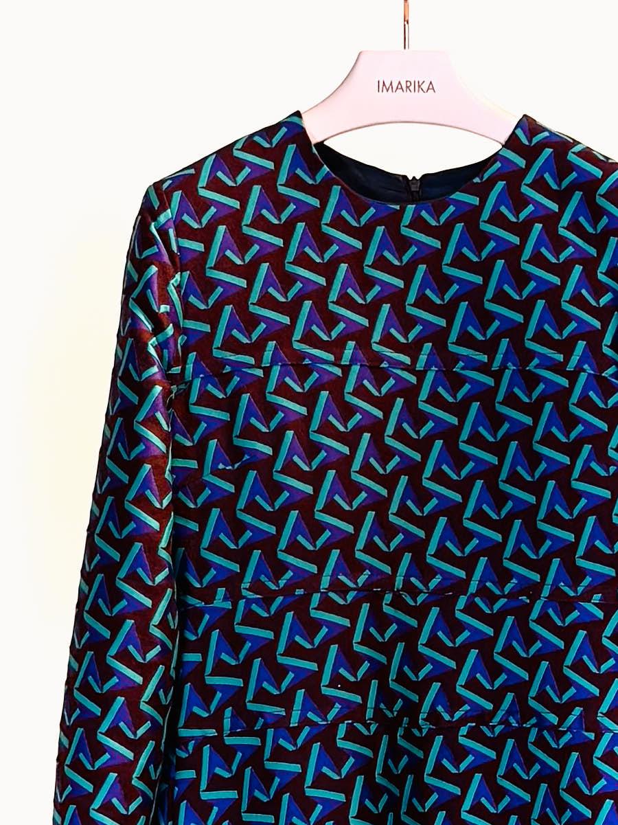 Abito lungo fantasia 32070GEOMETRIC MULTI ODEEH