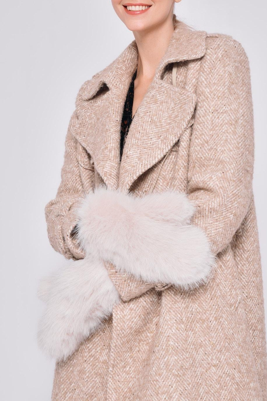 Guanti in pelo beige MUFFOLA ECOPELO BEIGE Alpo