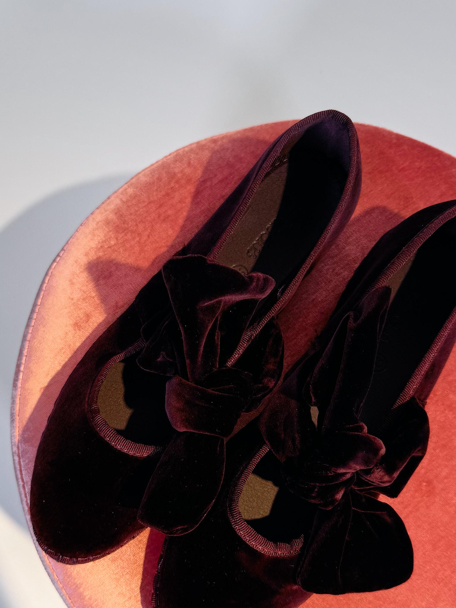 Friulane in Velluto Bordeaux LYRAWINE BURGUNDY Flabelus