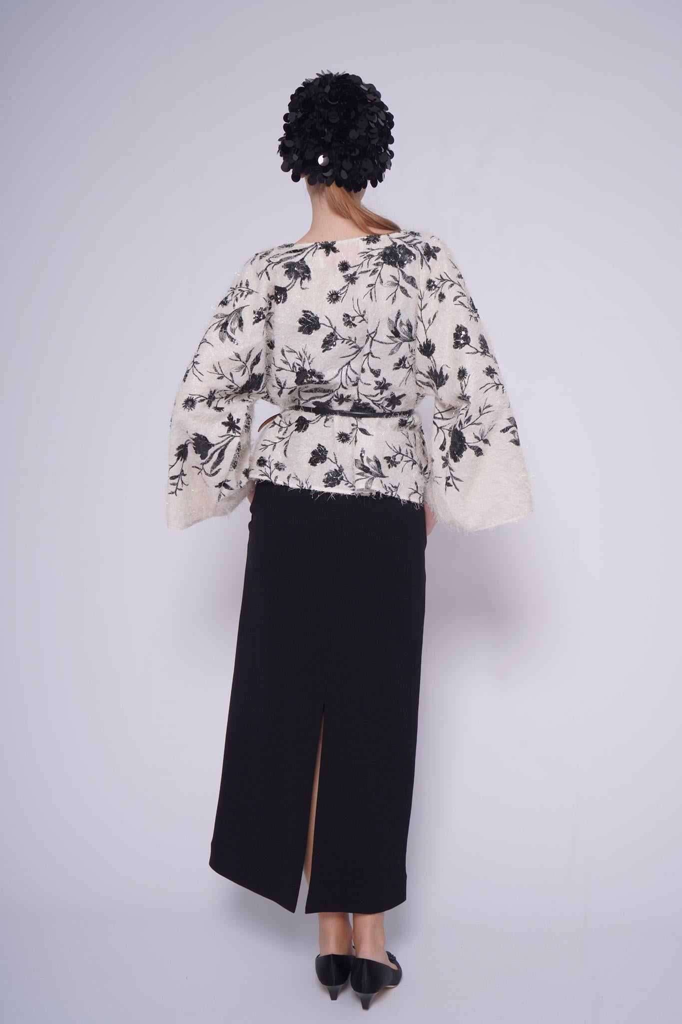 Top paillettes BC339FIORI BIANCO Co.Go