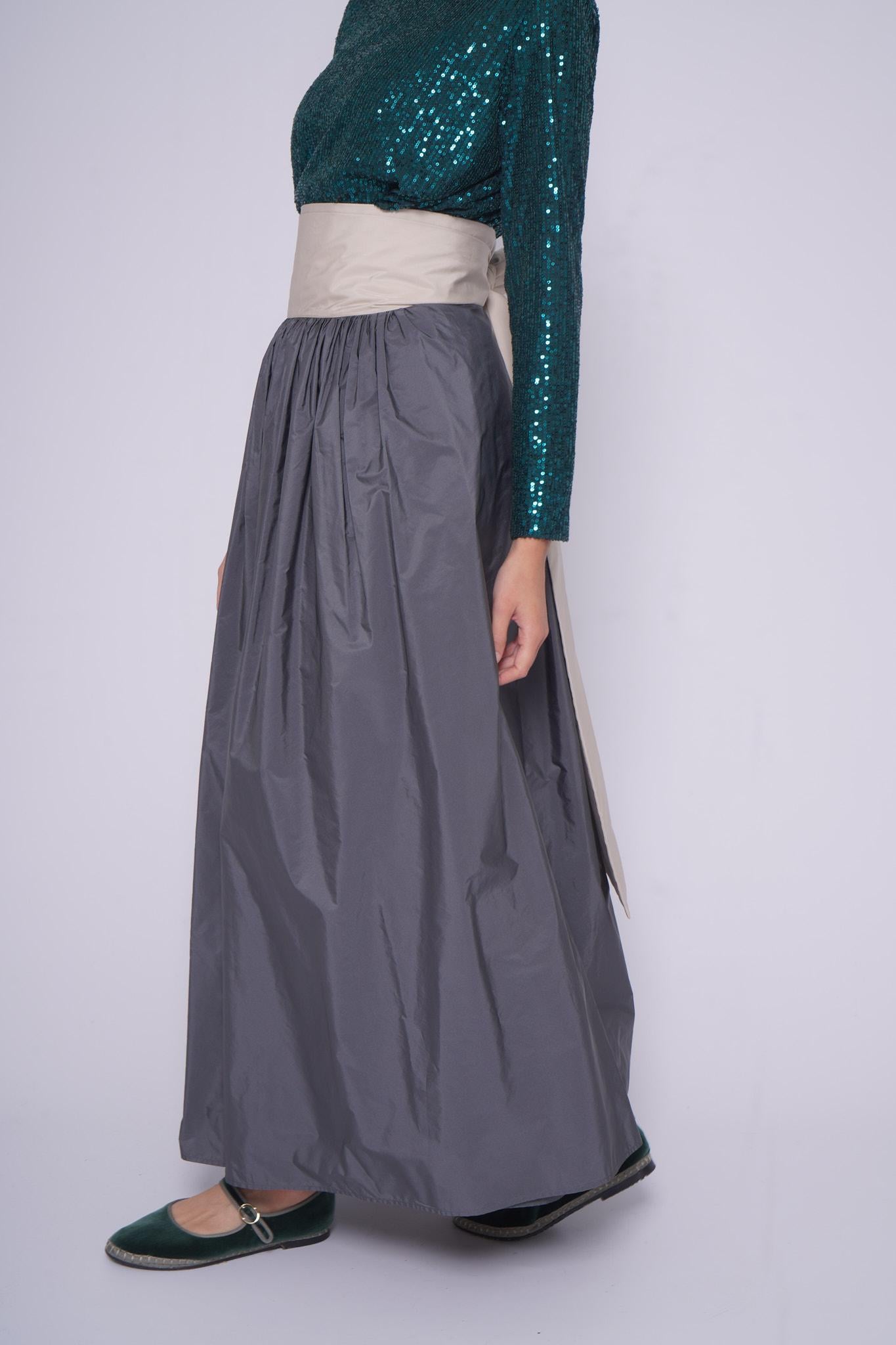 Gonna ampia BN161BICOLOR GRIGIO Co.Go