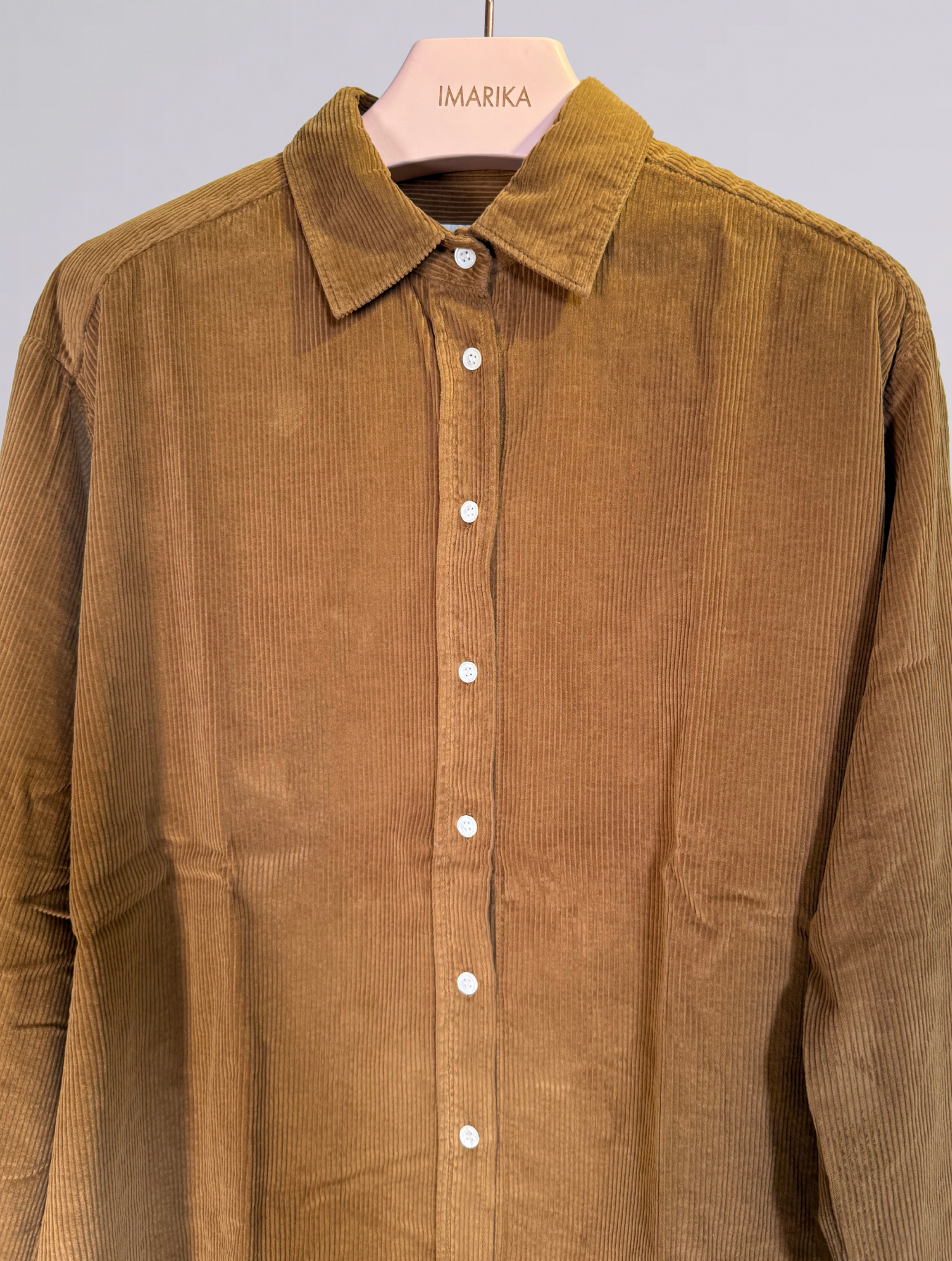 Camicia in velluto BECH604-27VELLUTO MARRONE HARTFORD