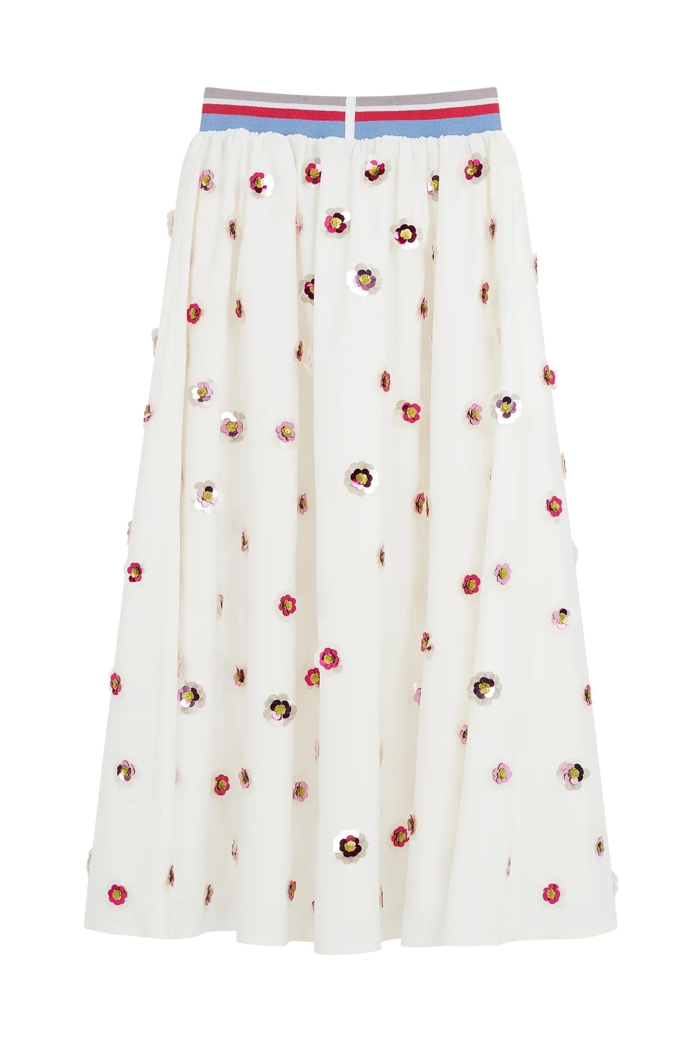Gonna con fiori di paillettes