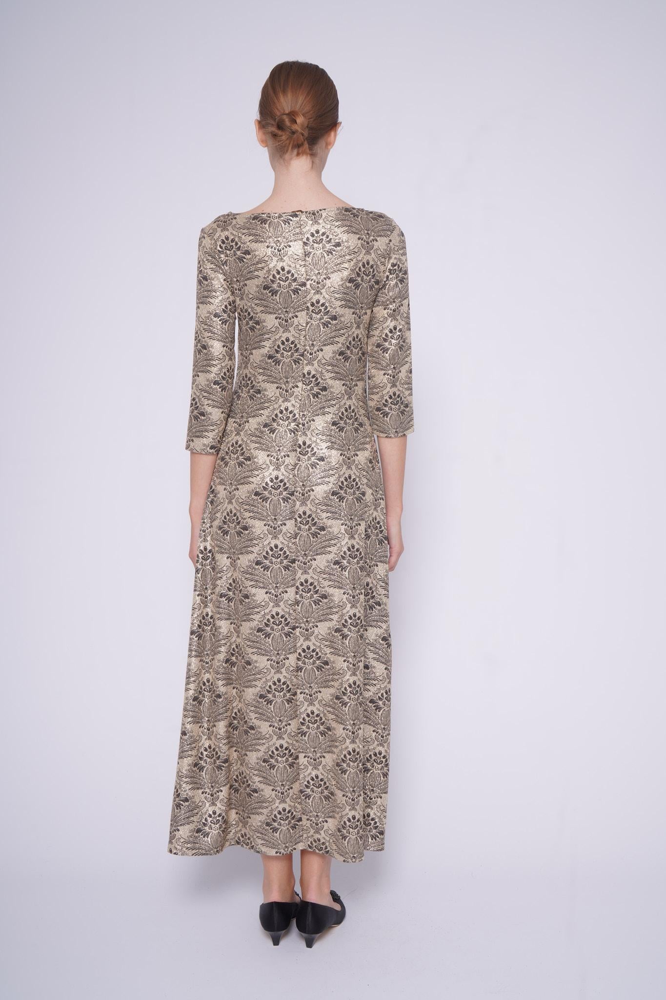 Abito lungo BOECIO 1203LAME ORO MARRONE siyu