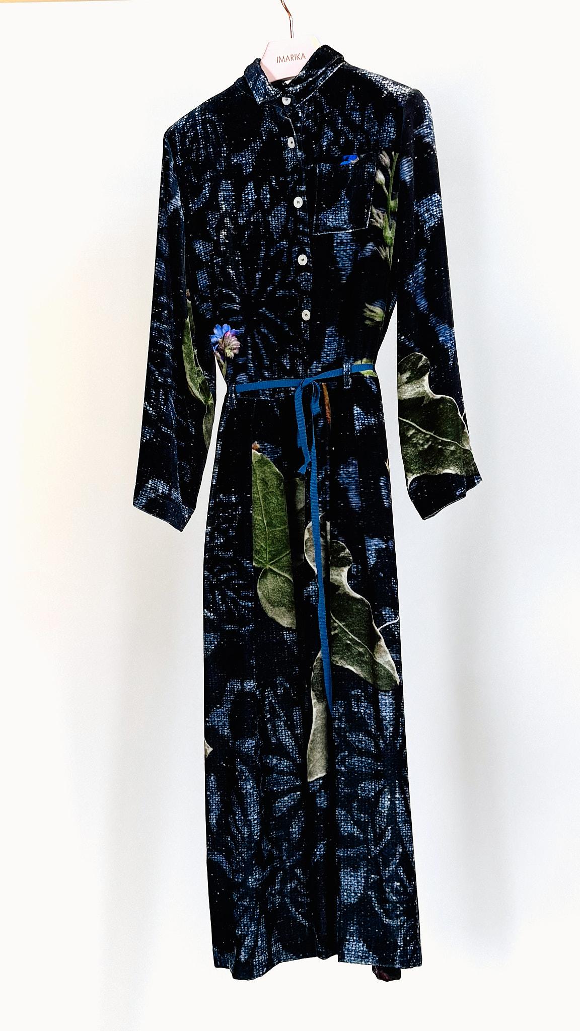 Abito velluto D301EDERA MULTI BLU Colomba leddi