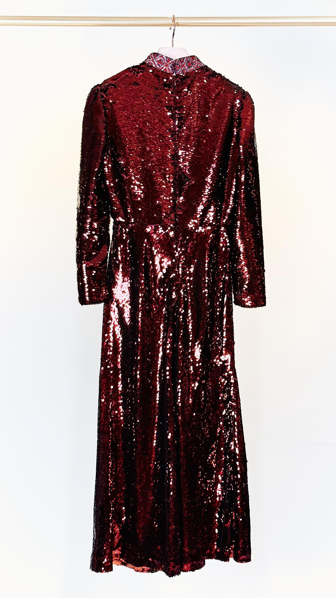 Abito in paillettes JENAPAILLETTES BORDEAUX saloni