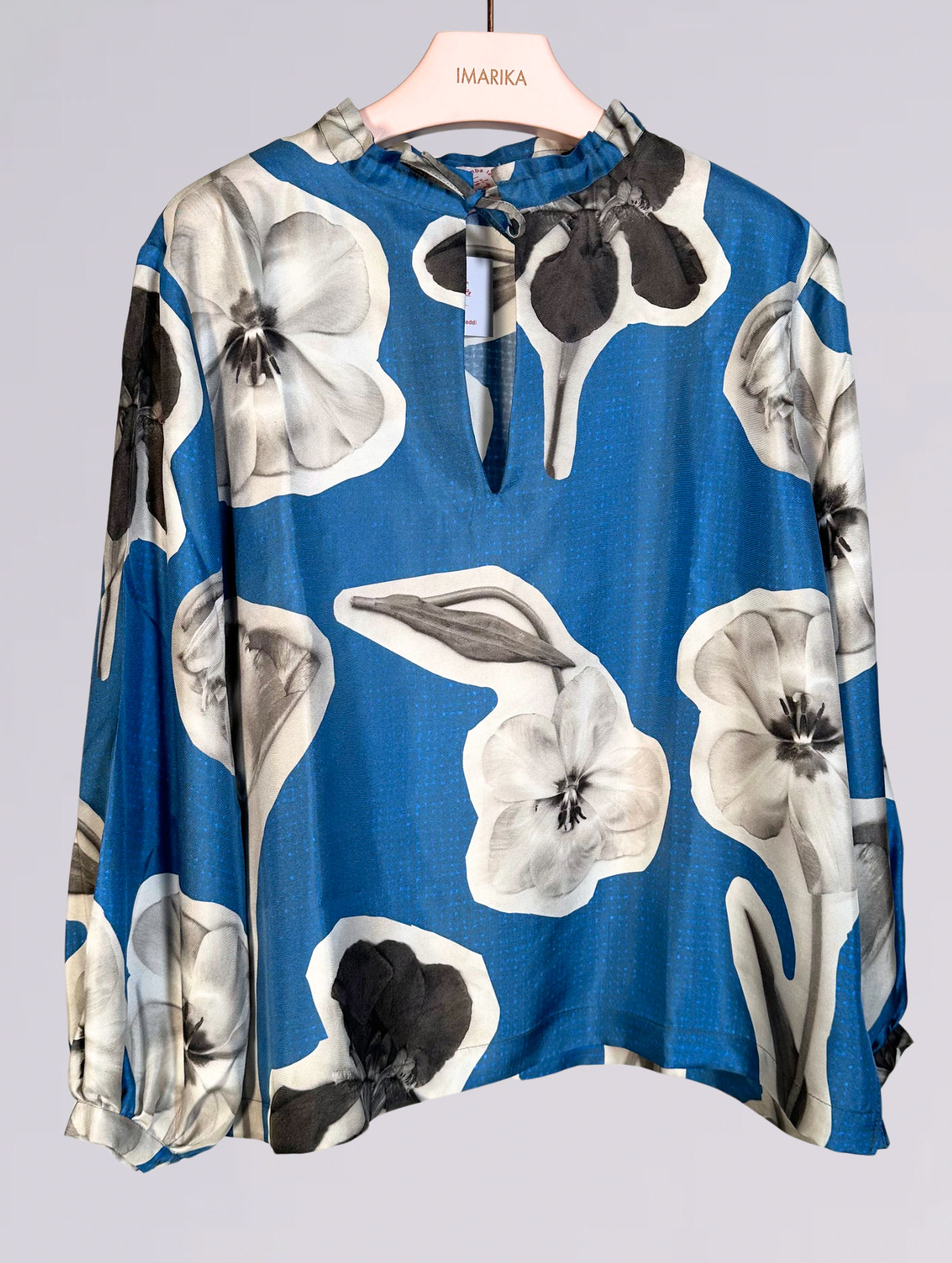 BLUSA DI SETA CON FIORI