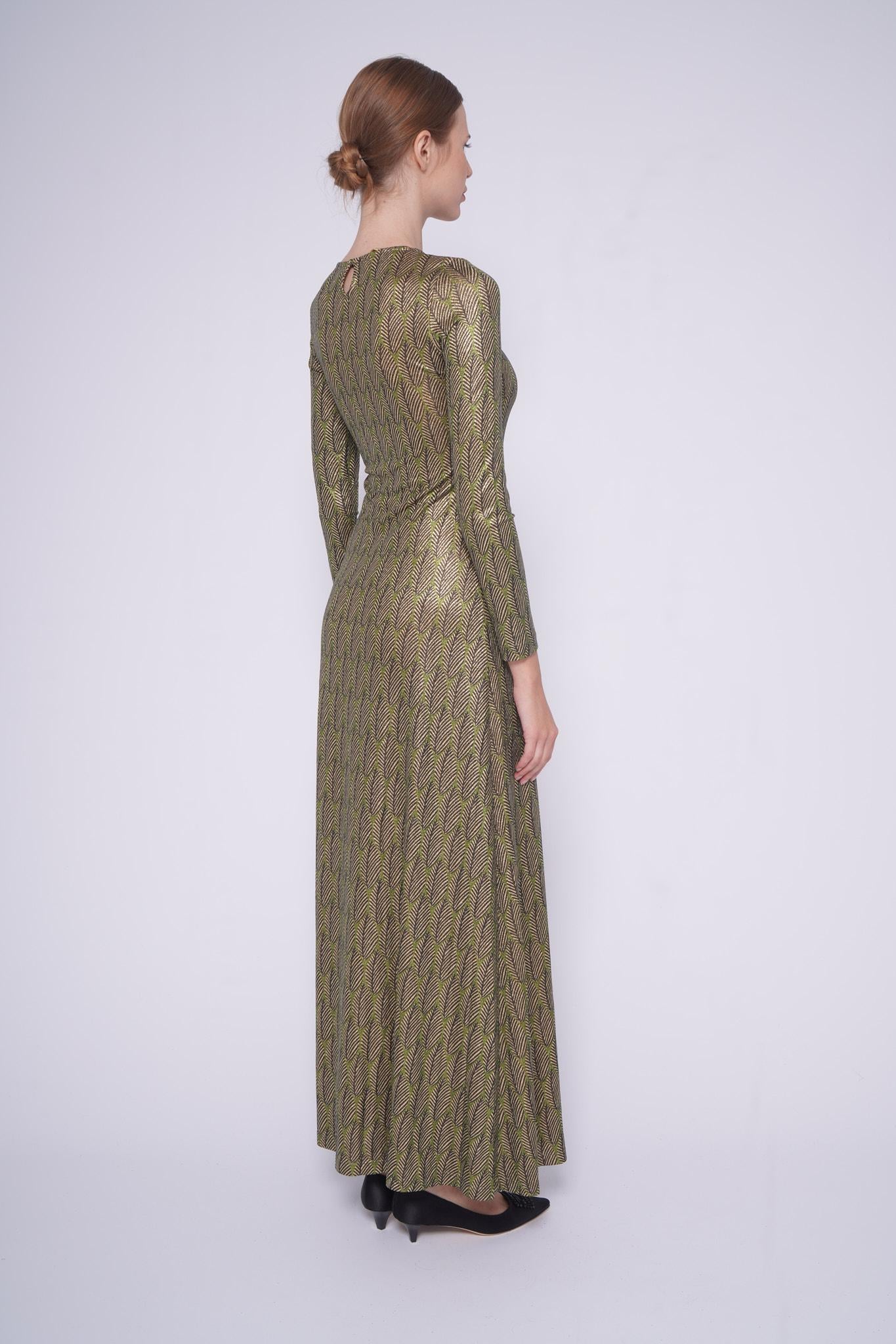 Abito lurex POE 882LFOGLIE ORO VERDE siyu