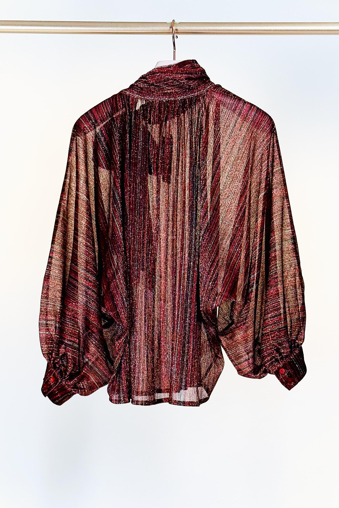 Camicia con fiocco PLEATS 1316LUREX ORO 02 siyu