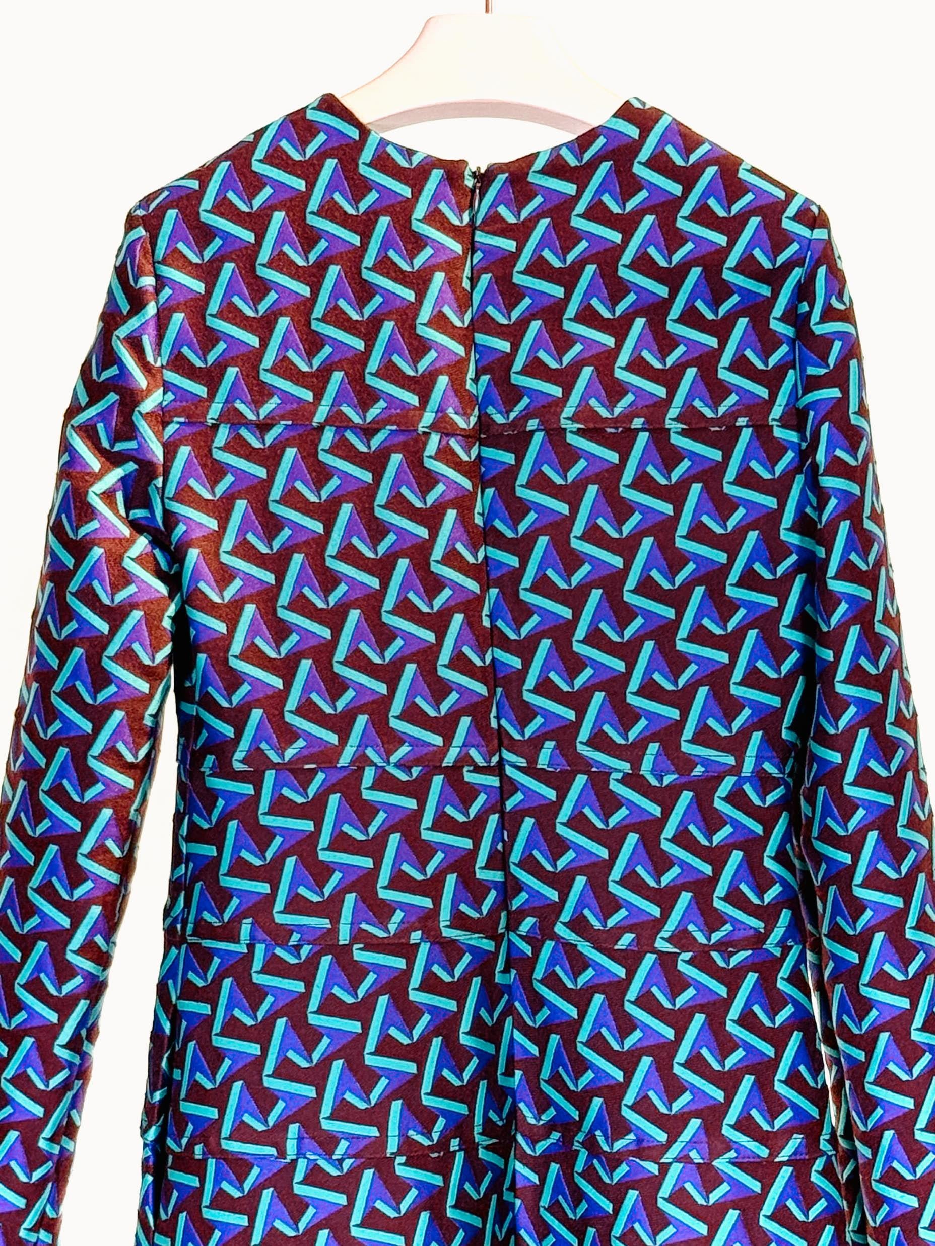 Abito lungo fantasia 32070GEOMETRIC MULTI ODEEH