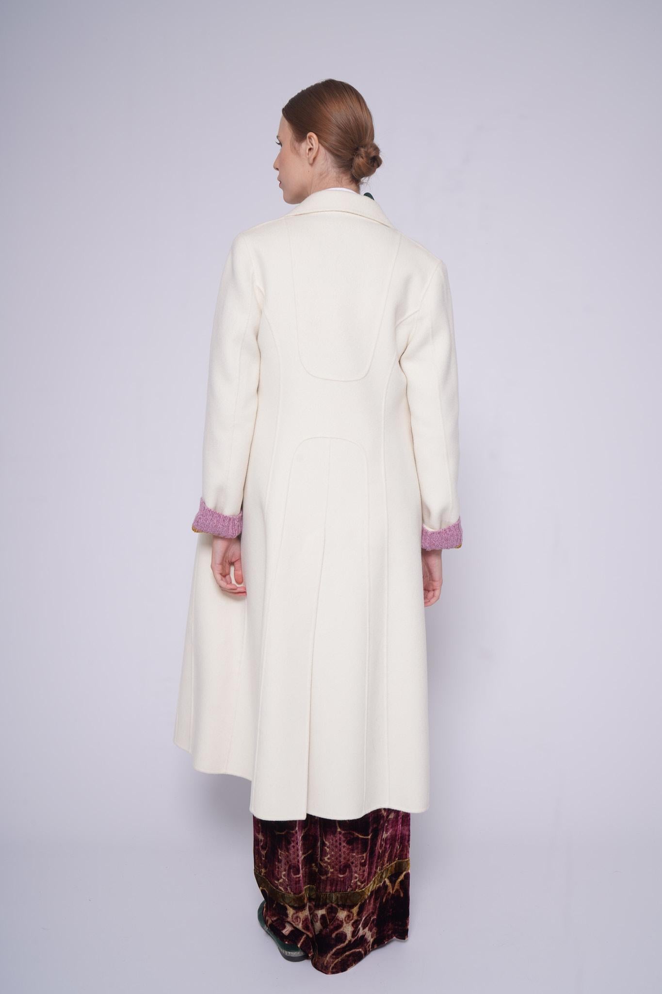 Cappotto bianco OC-501DREDINGOTE LATTE ONE CUT