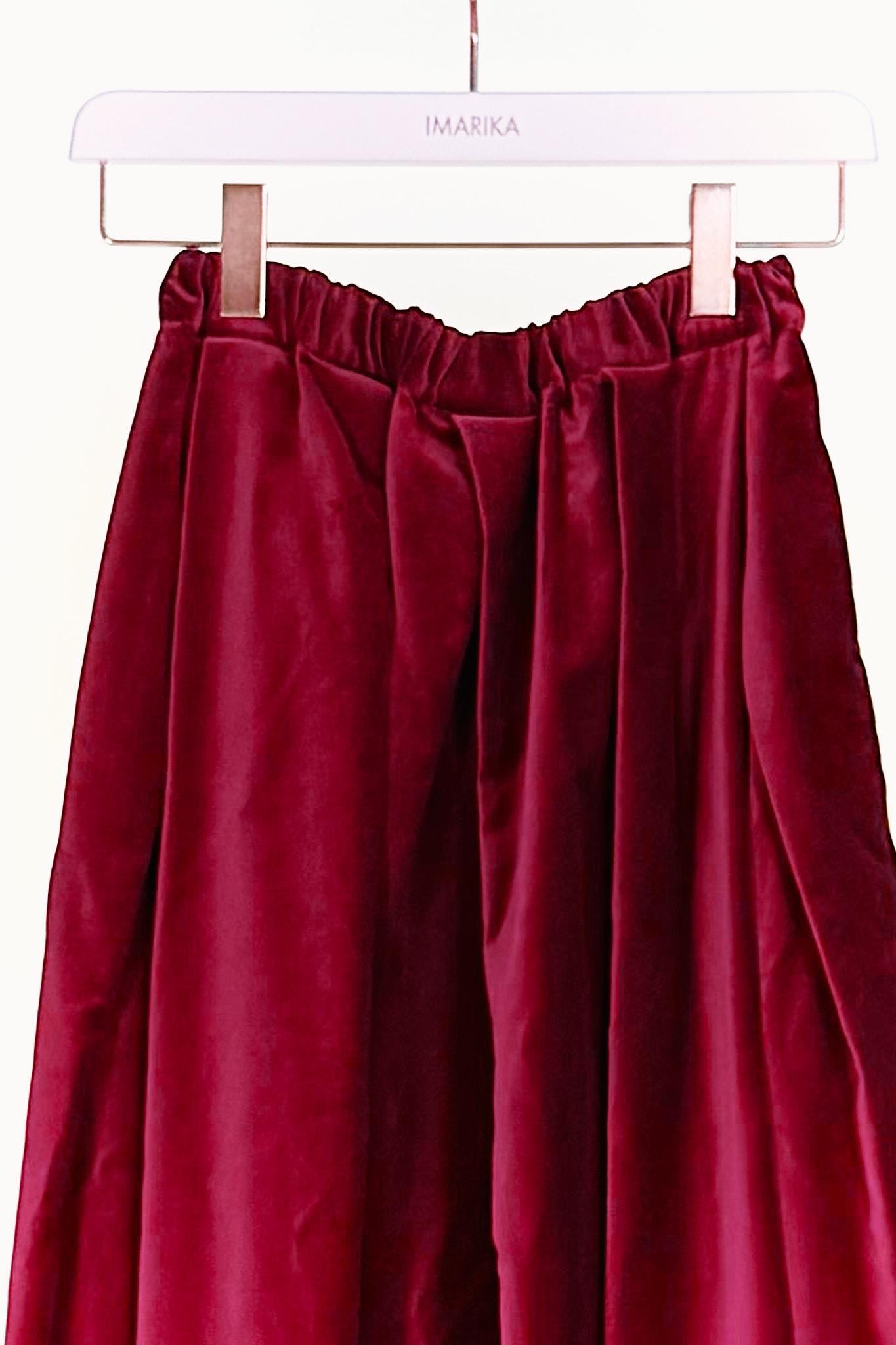 Gonna a pieghe RP-S015VELLUTO BORDEAUX Comme des Garcons