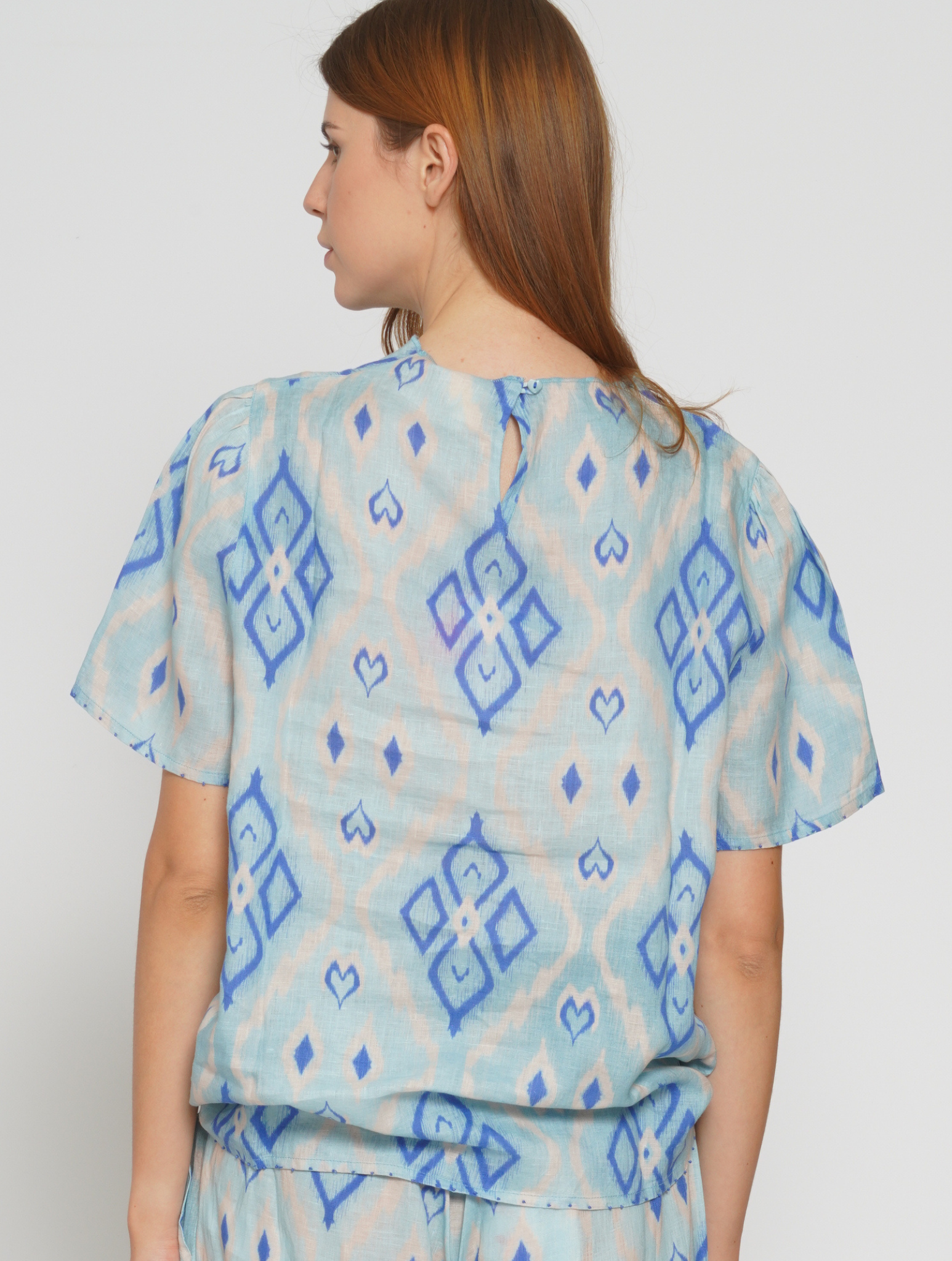 Blusa ikat azzurro