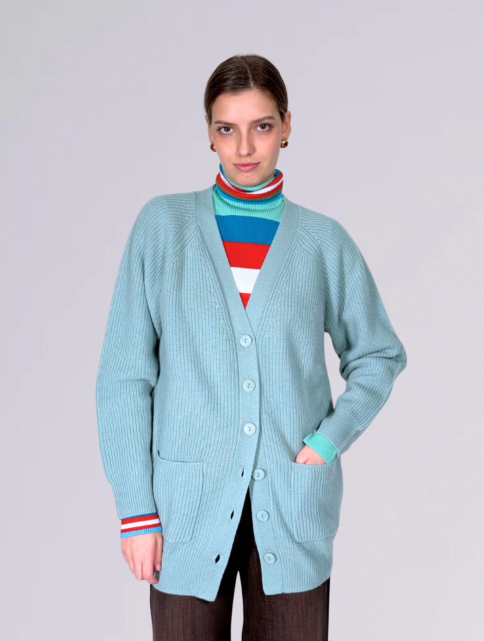 Cardigan A256-018LEAF MENTA Colorush