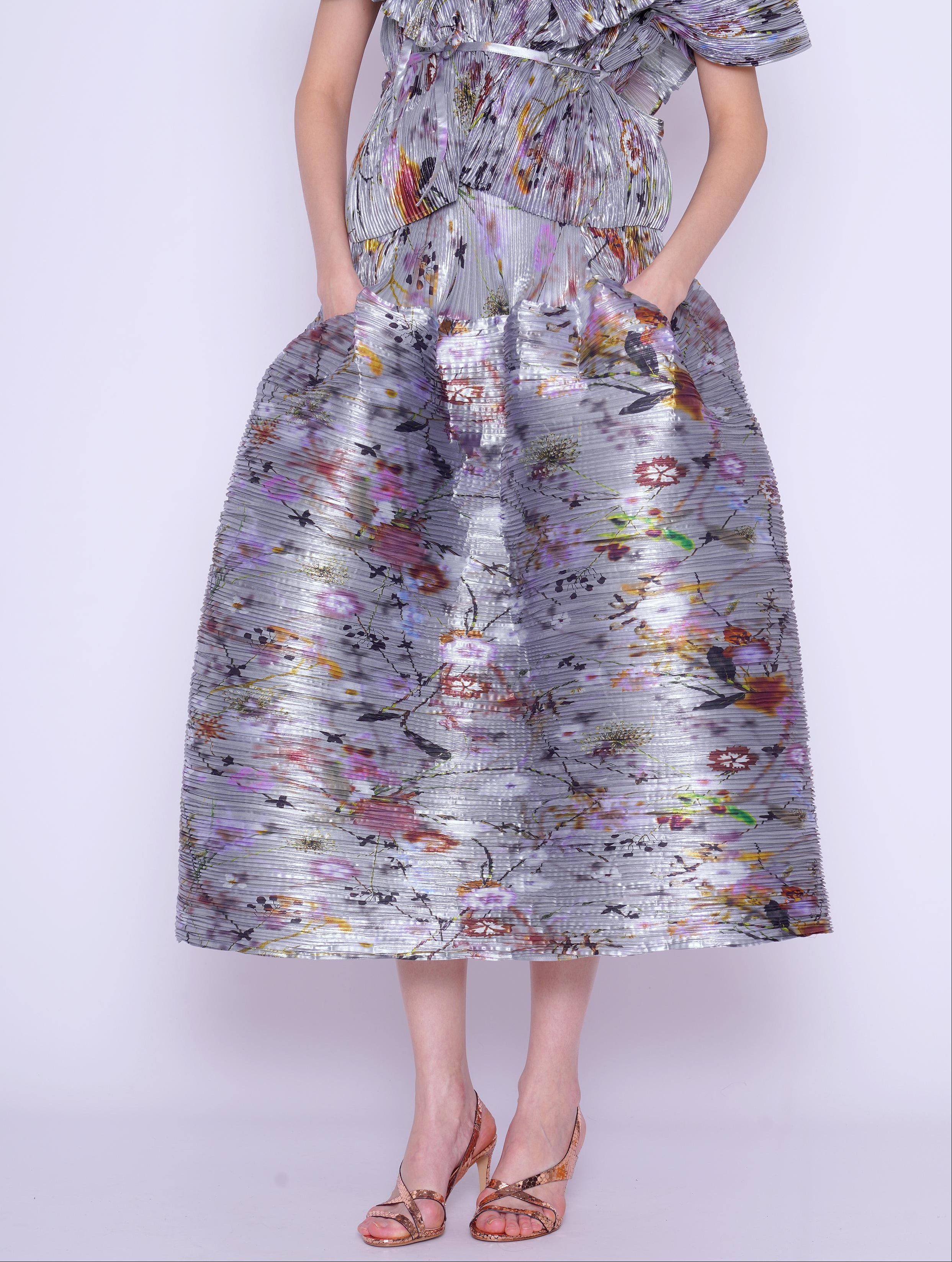 Gonna ampia metallizata