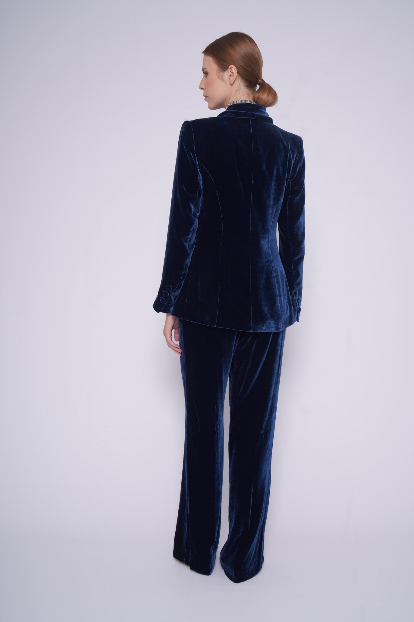 Blazer velluto JK 1904-VVELLUTO BLU Sartoria 74