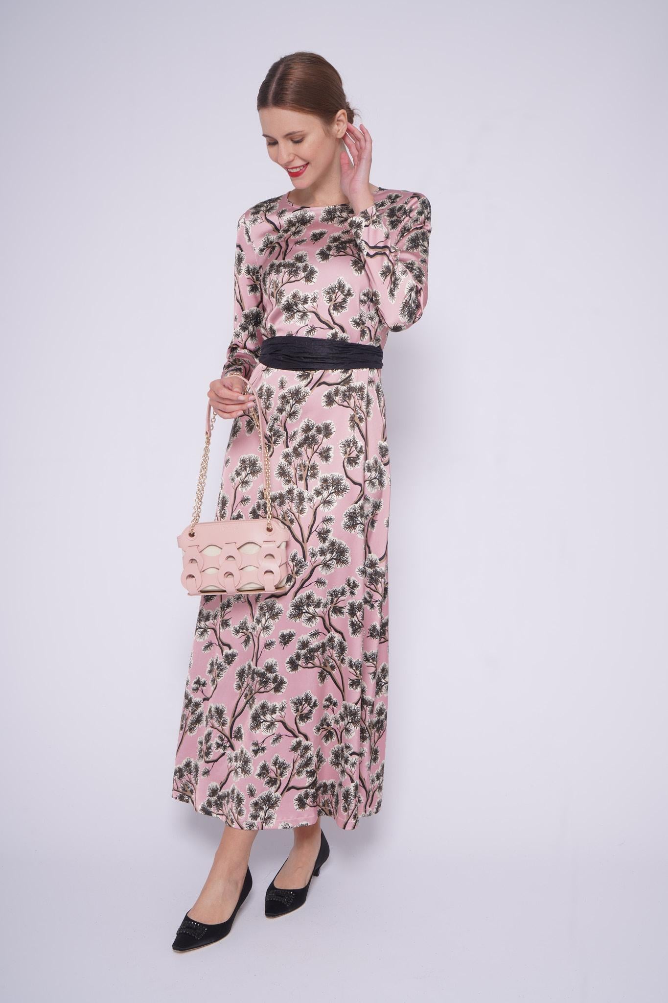 Abito lungo rosa SON 882LSETA ROSA siyu