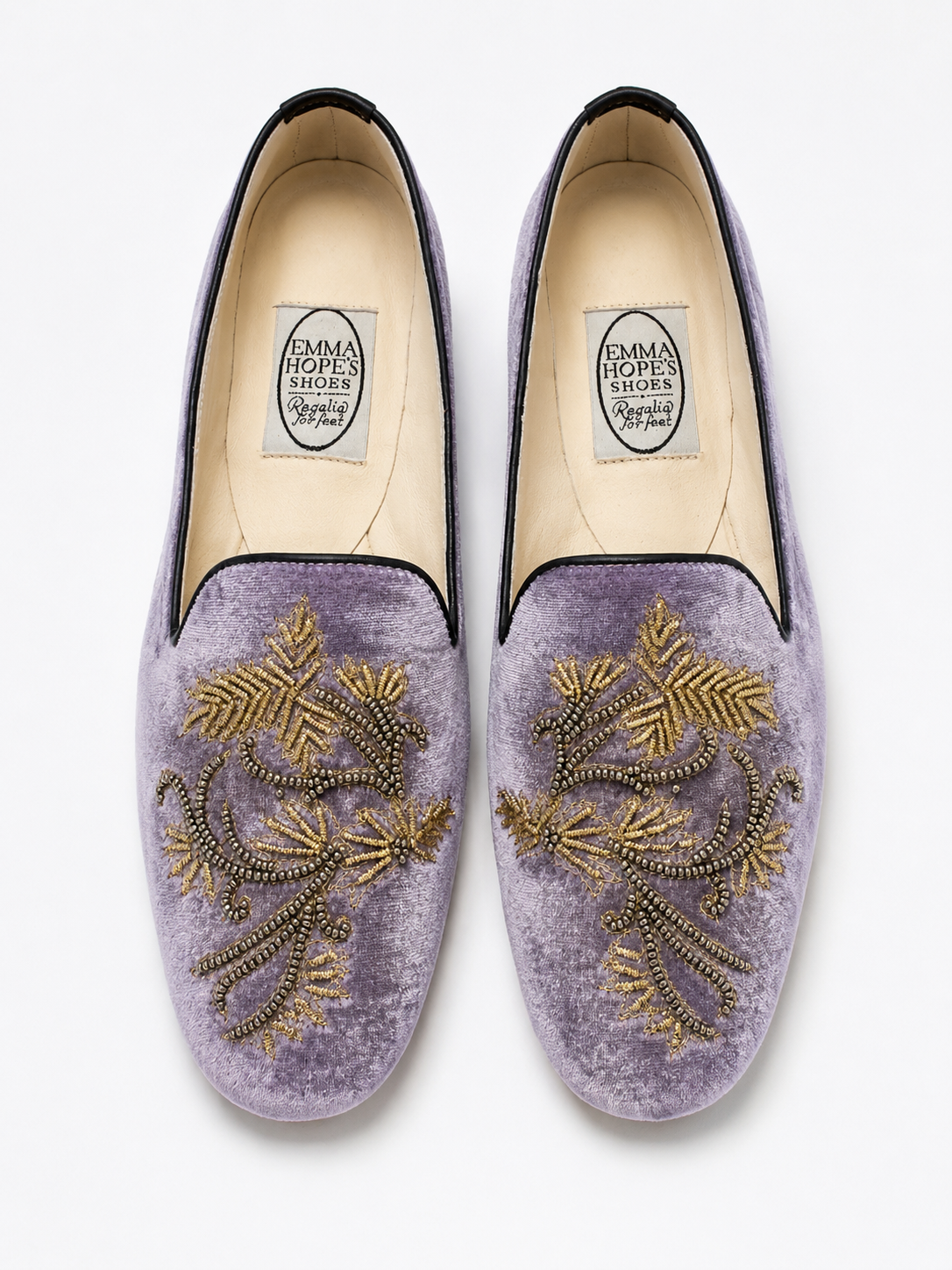 Loafer Ivy leaf in velluto lilla
