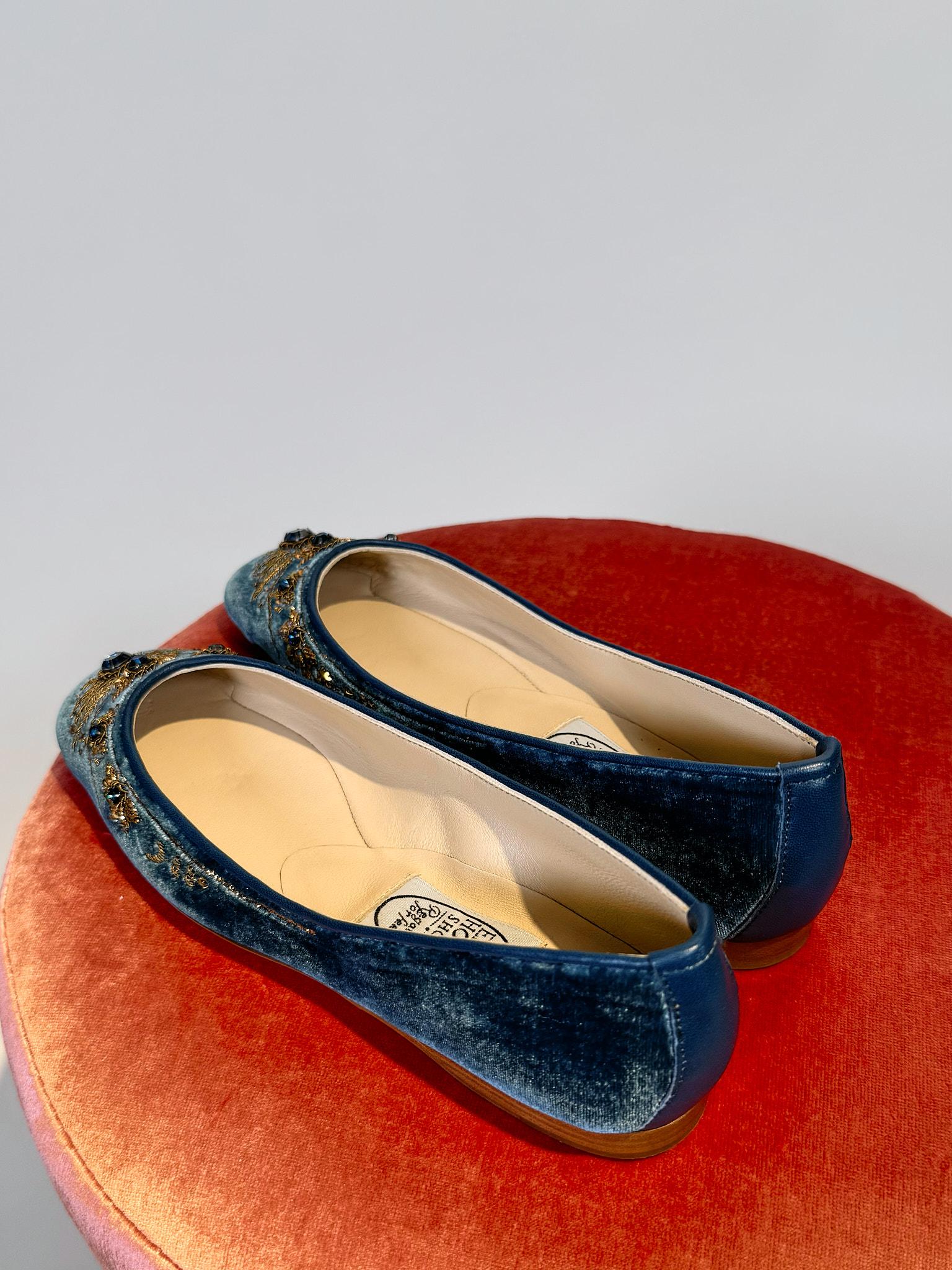 Ballerine in Velluto Blu ROSIE BALLETBLU Emma Hope