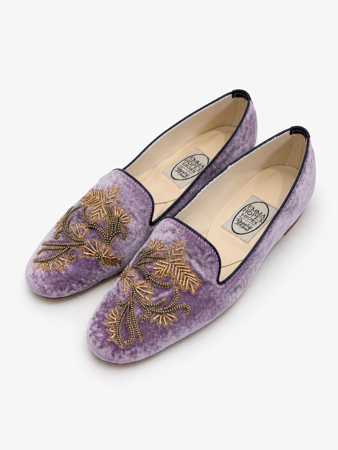 Loafer Ivy leaf in velluto lilla