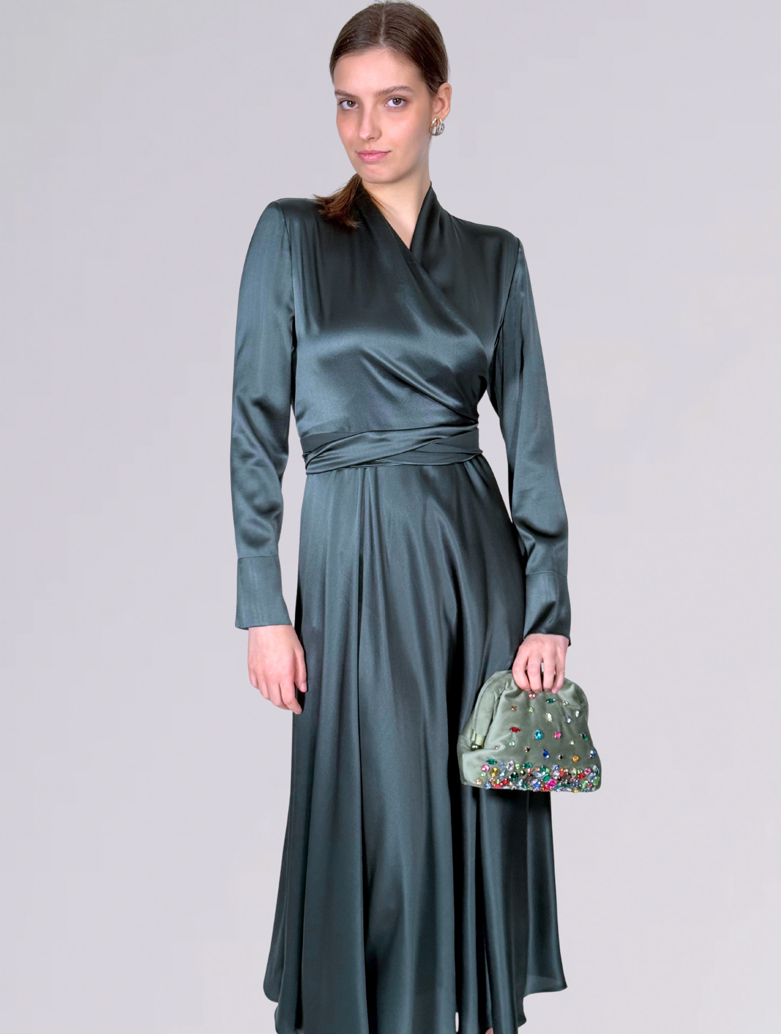 Abito a ruota AB607726VERDE Sartoria 74