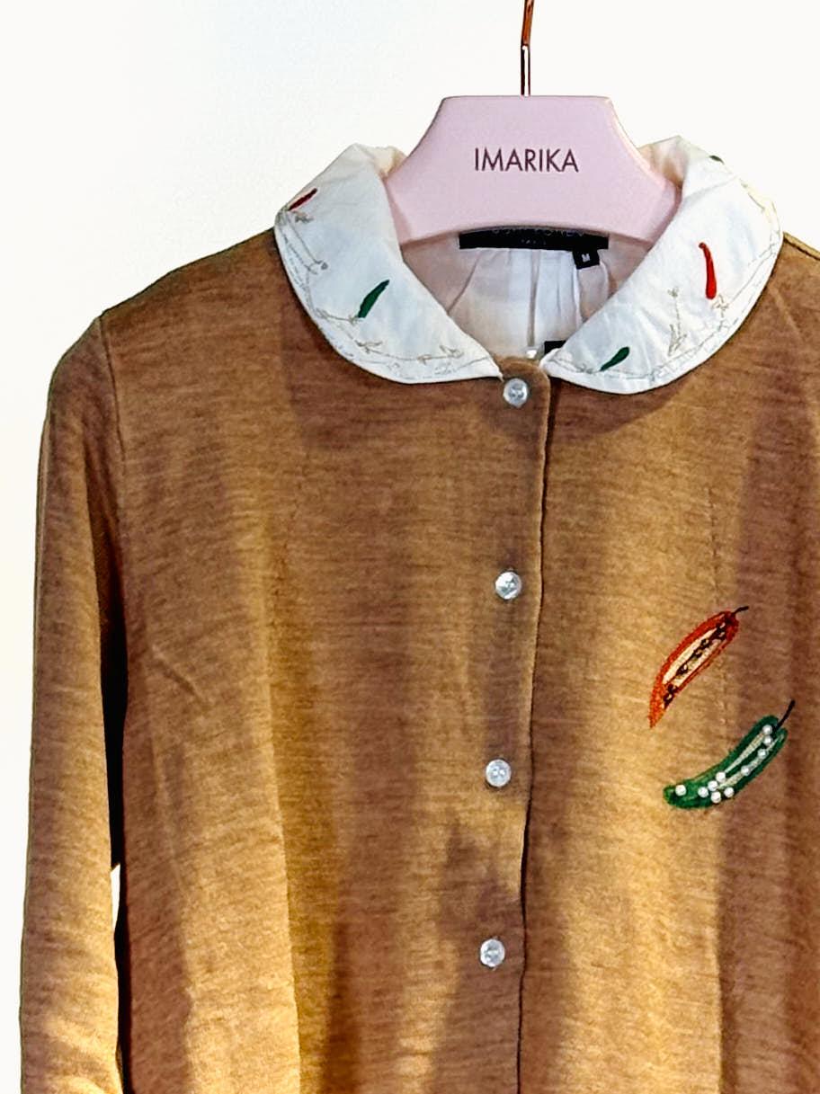 Cardigan con colletto MV03APEPPER BEIGE Yoshi Kondo