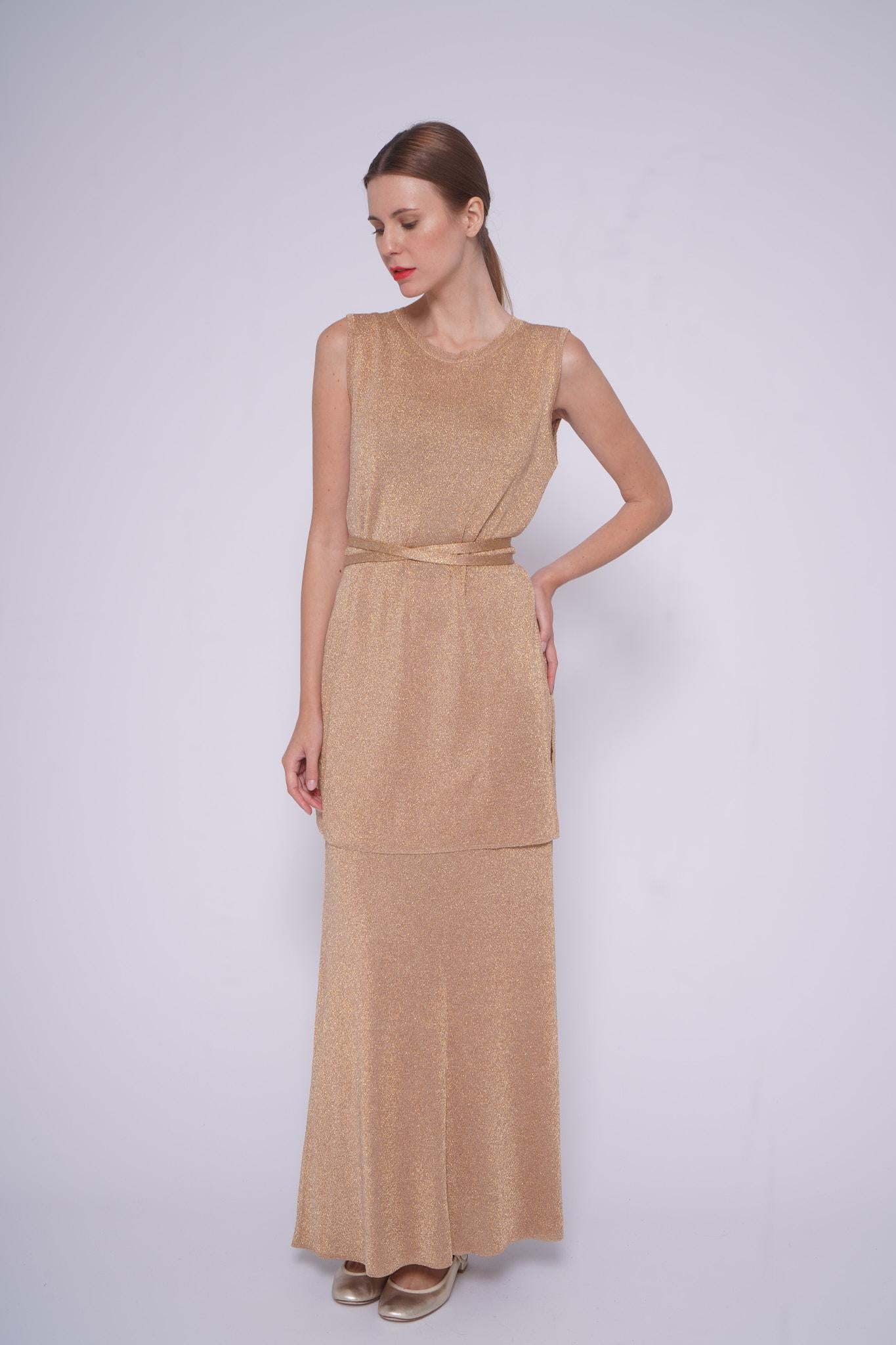 Top lungo in lurex K LUJO LISO 1327LUNGO ORO siyu