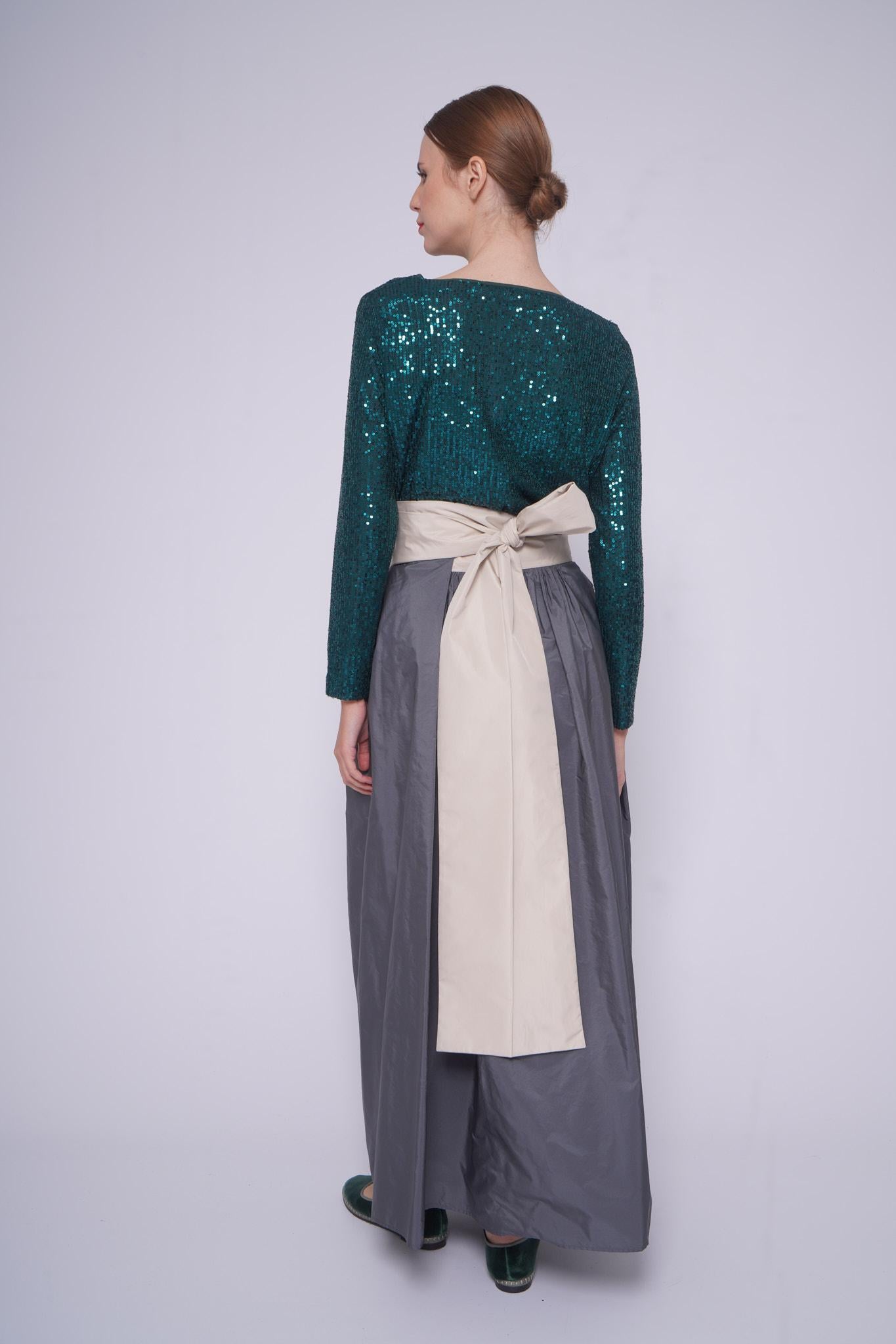 Gonna ampia BN161BICOLOR GRIGIO Co.Go