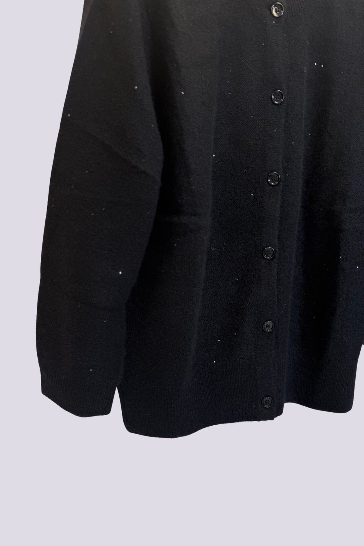 cardigan nero luminoso 