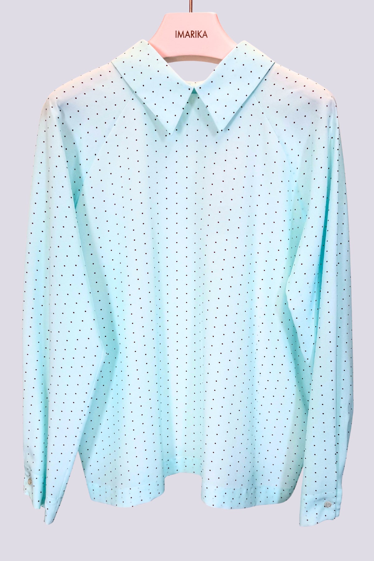 Camicia azzurra a pois 