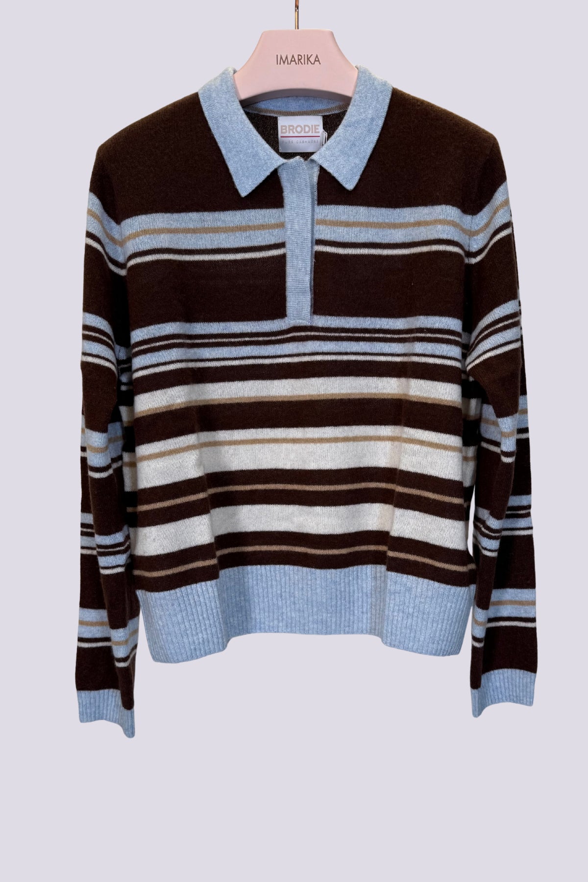 Polo marrone a righe 