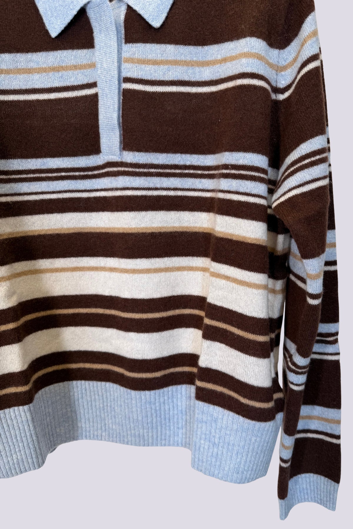 Polo marrone a righe 