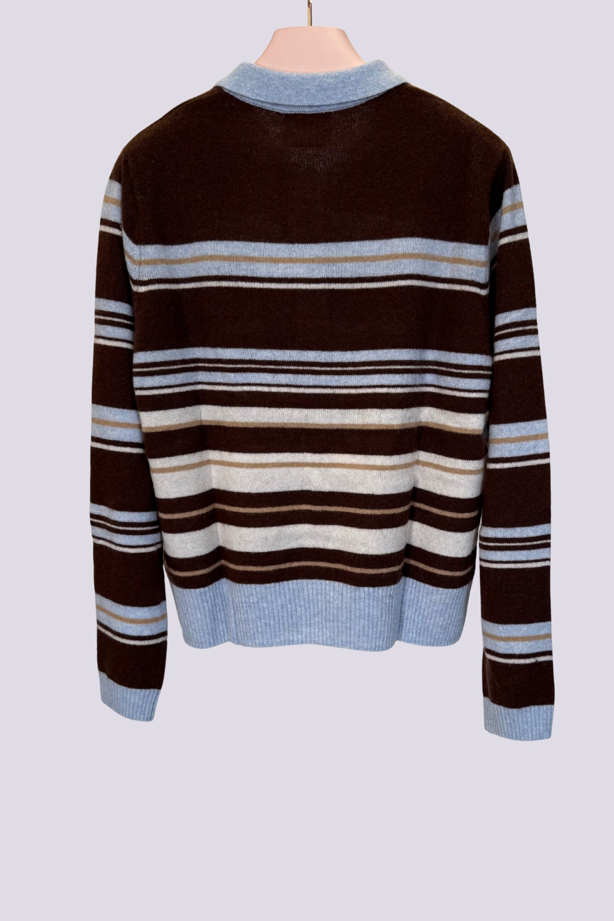 Polo marrone a righe 