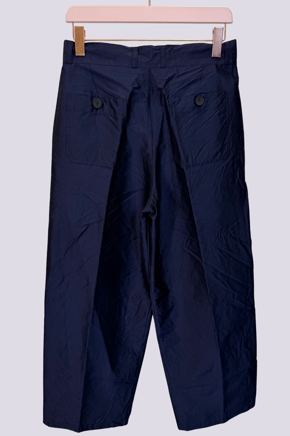 Pantalone in seta blu 