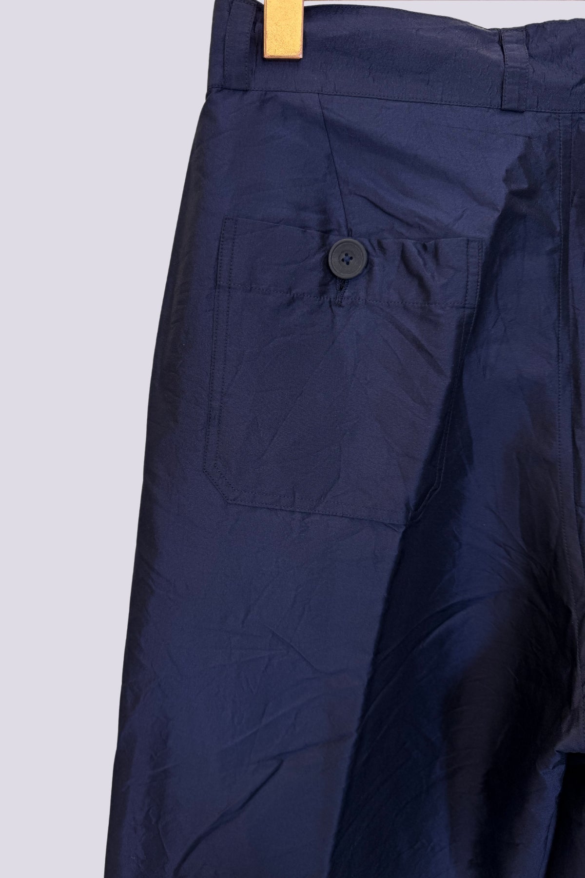 Pantalone in seta blu 