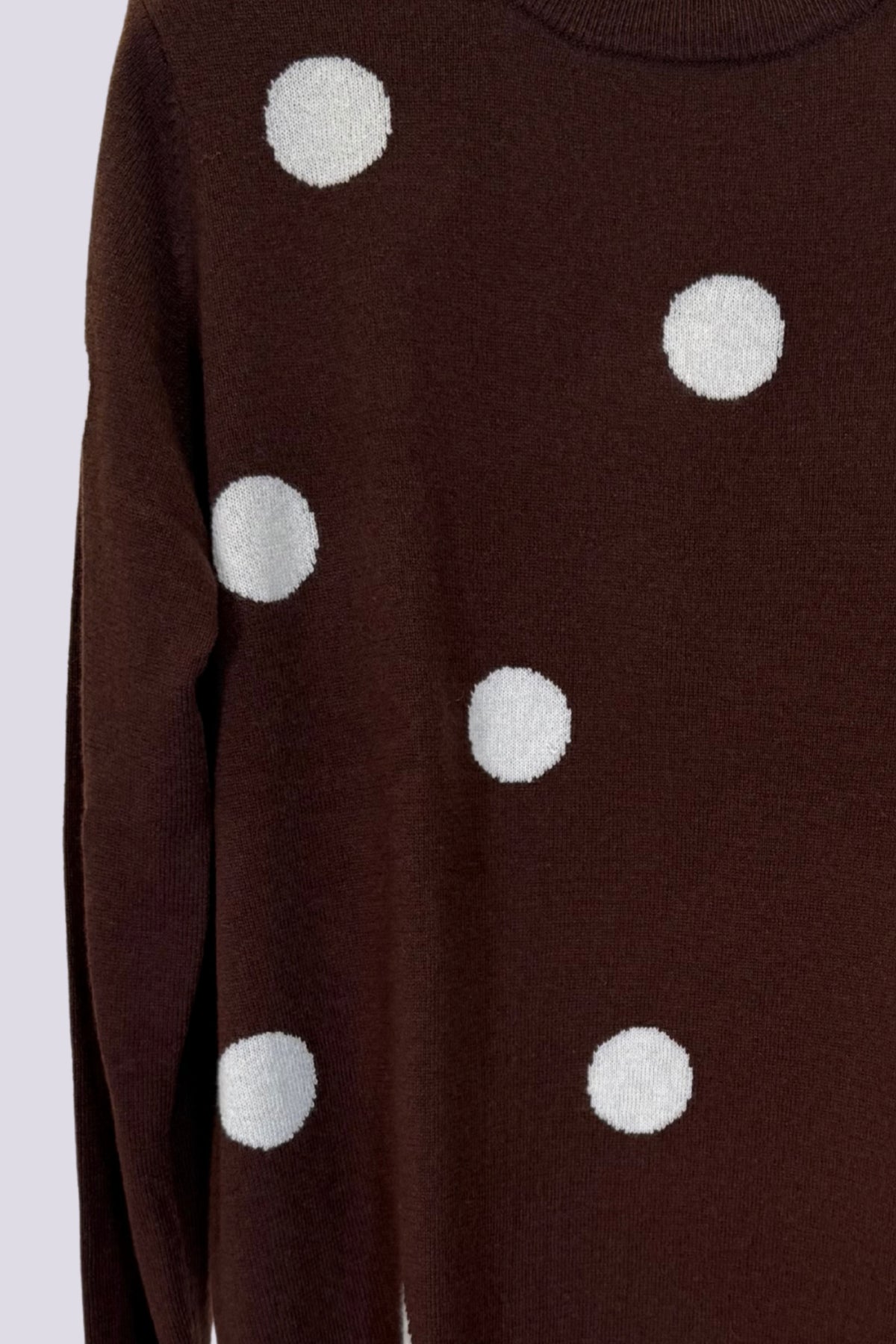 Maglione a pois marrone 