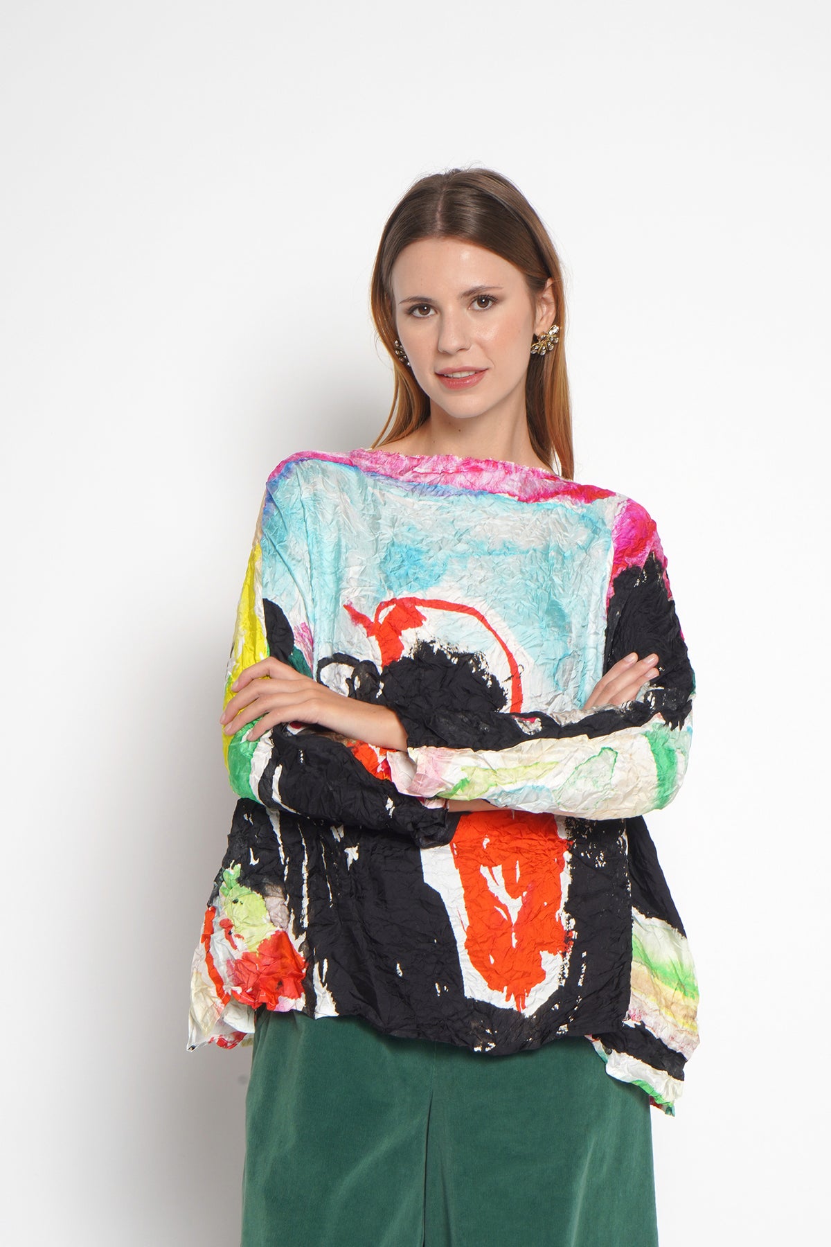 Blusa multicolore in seta 