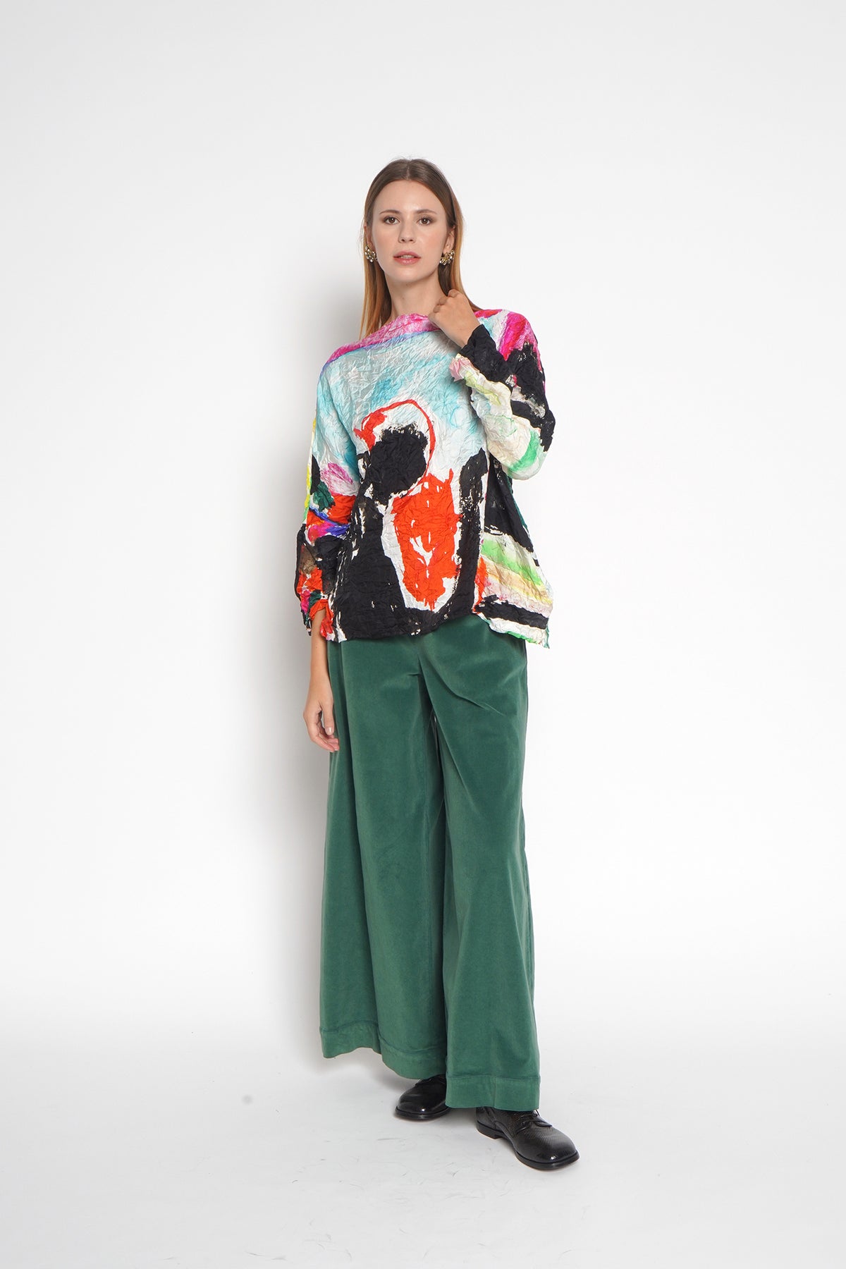 Blusa multicolore in seta 